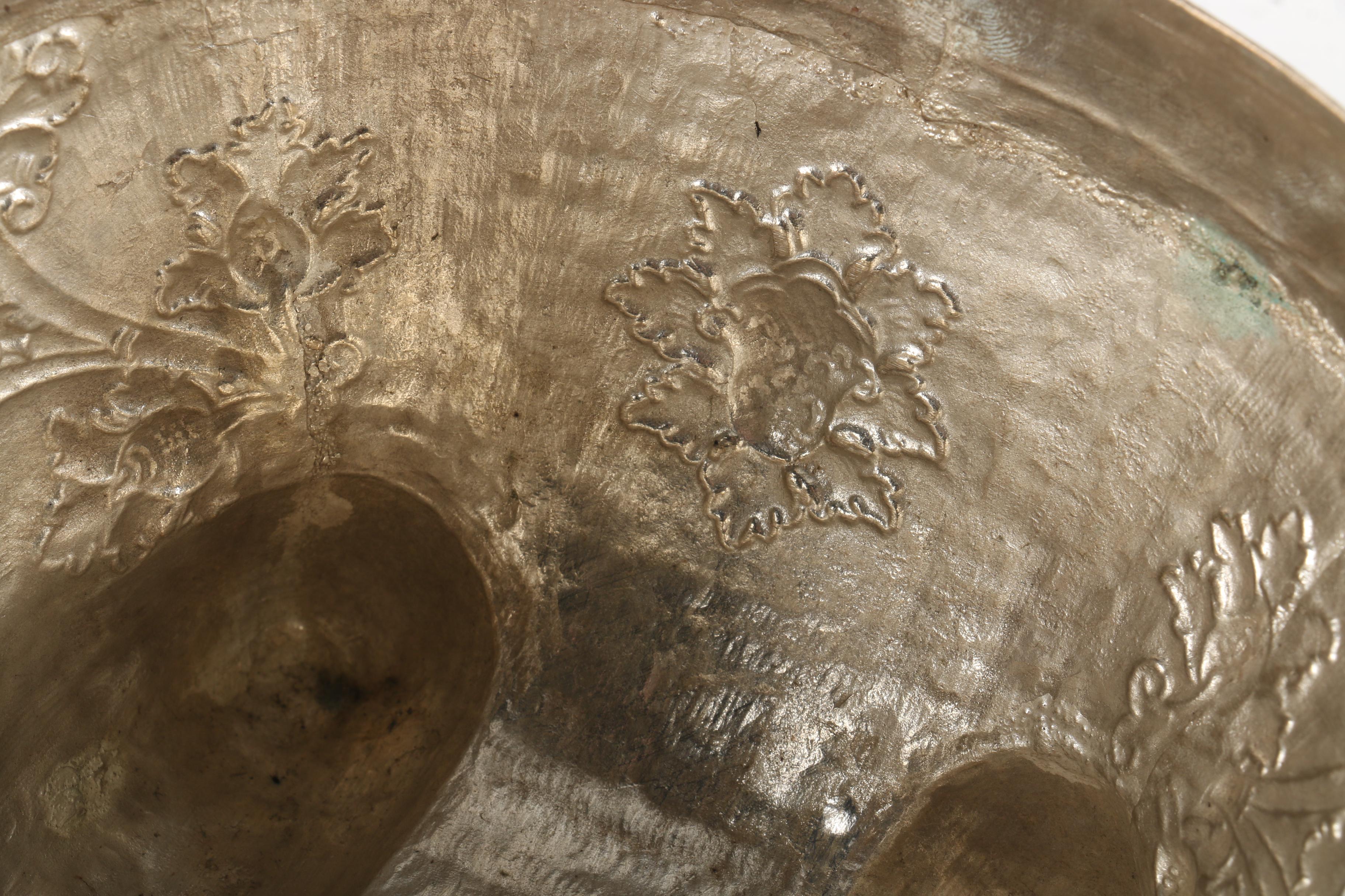 Silver Tone Metal Cat Trinket Box