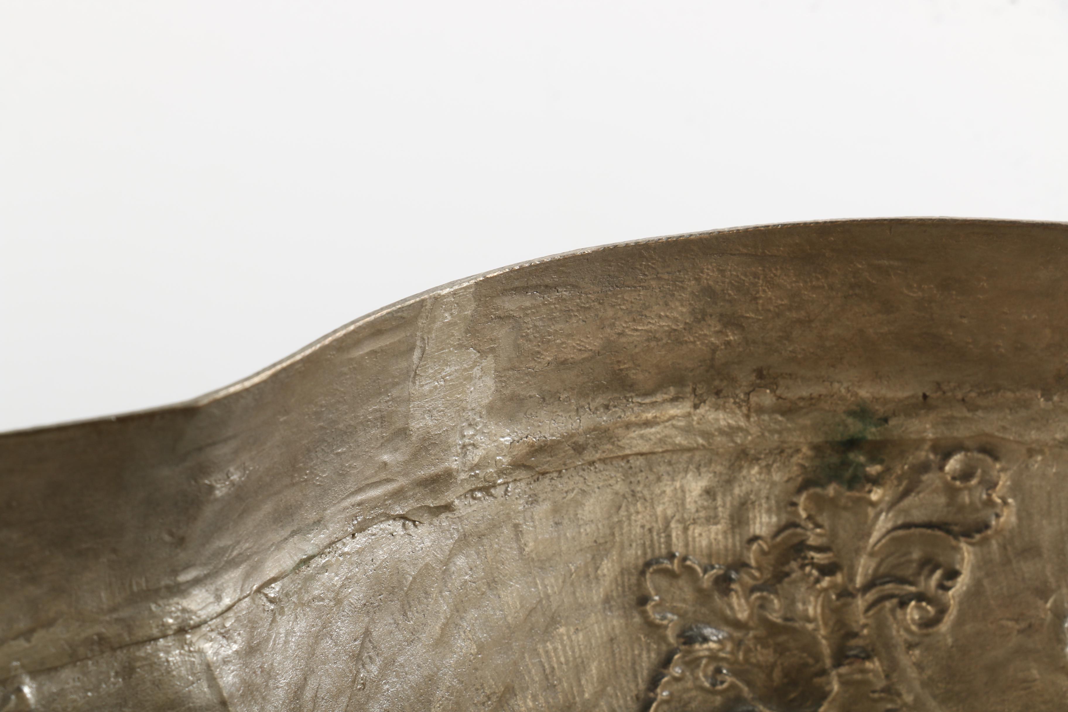 Silver Tone Metal Cat Trinket Box