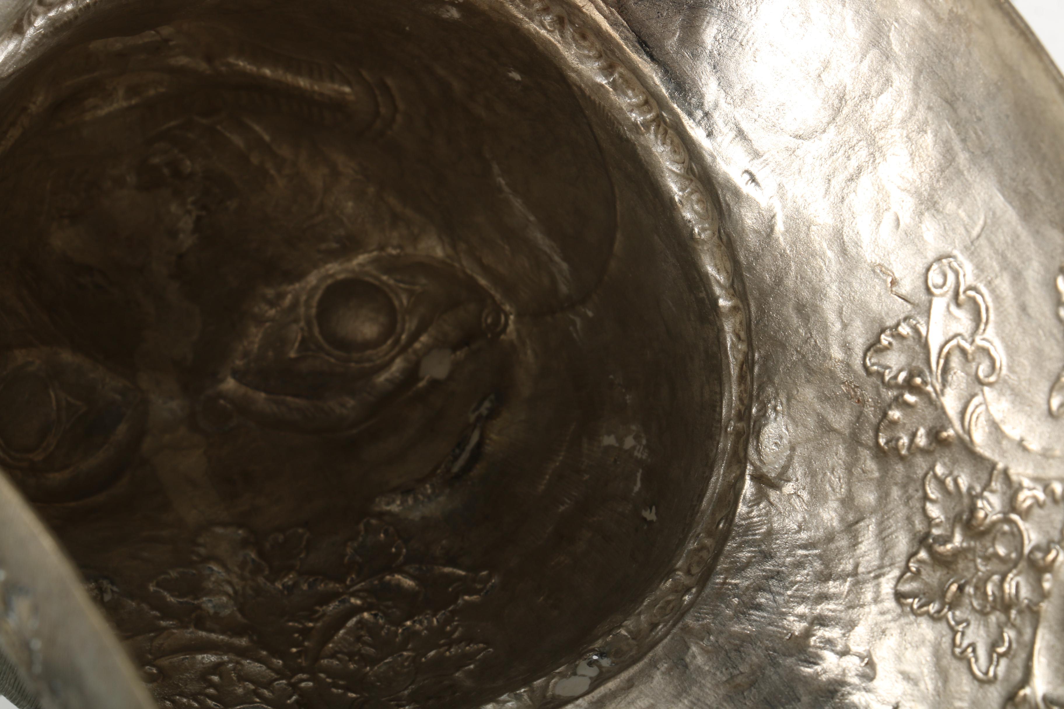 Silver Tone Metal Cat Trinket Box