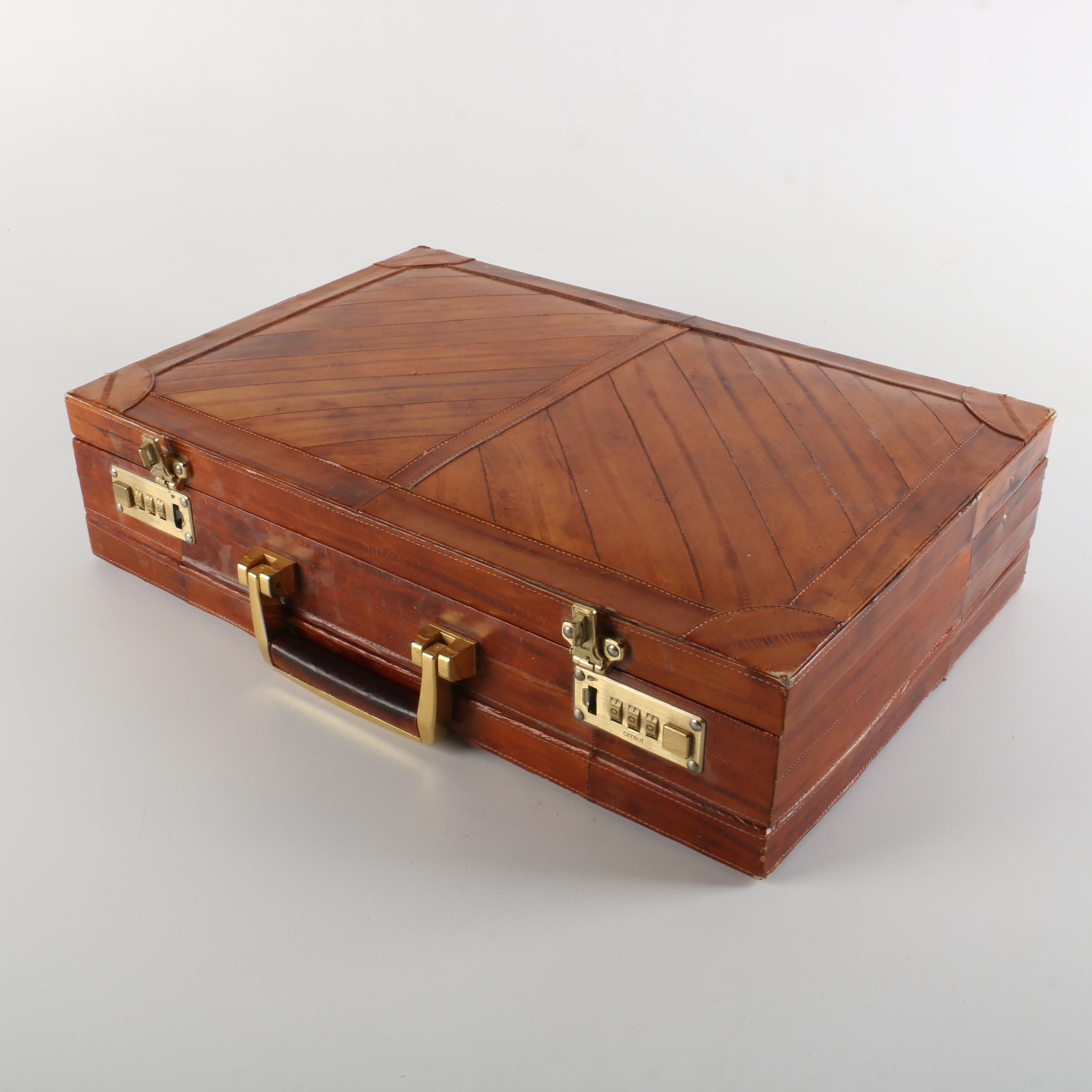 Leather Patchwork Briefcase