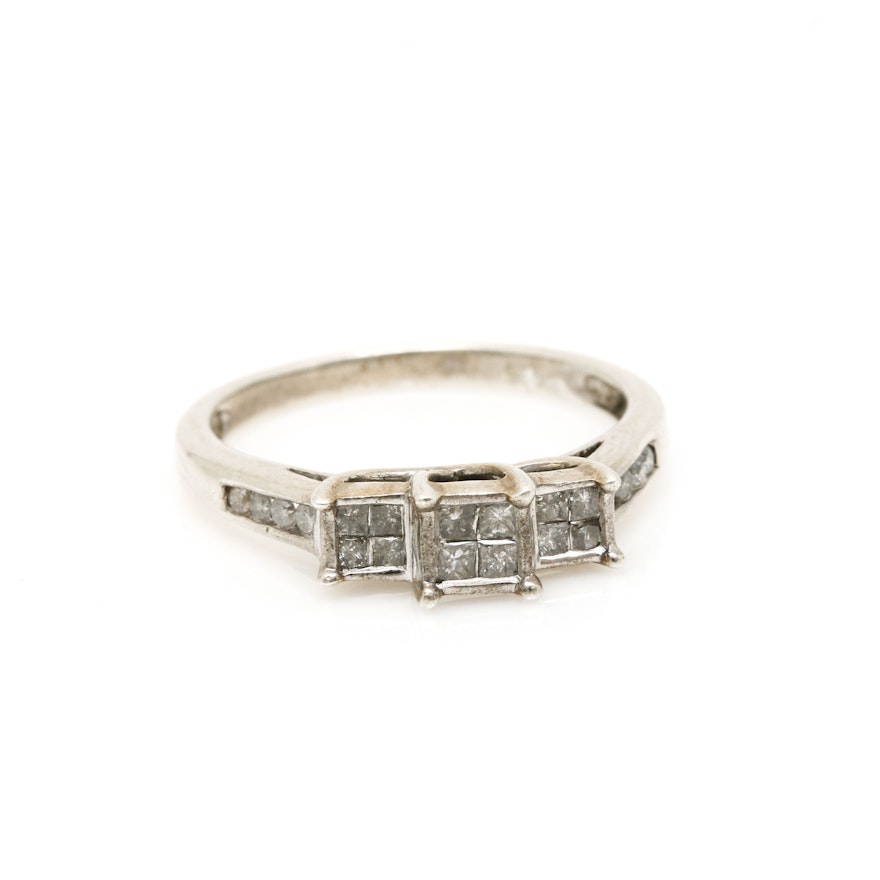 Sterling Silver Diamond Ring