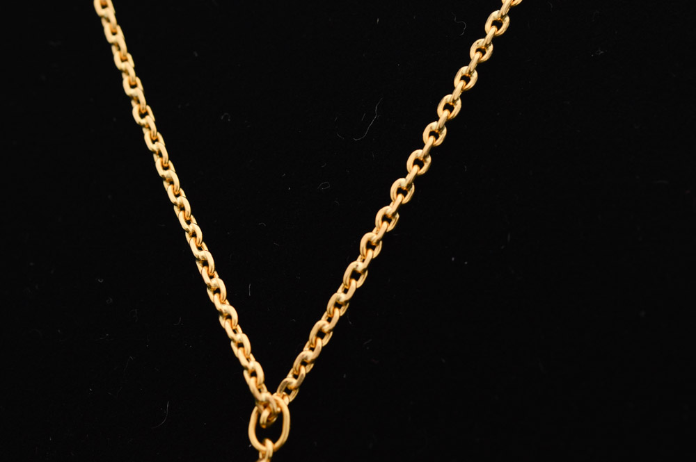 20K Yellow Gold Necklace with Canadian 1991 Gold Maple Leaf Bullion Coin Pendant