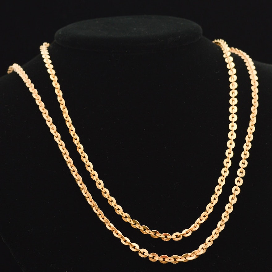 20K Yellow Gold Necklace Chains