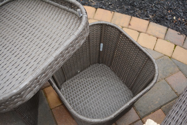 Hampton Bay Patio Chairs, Ottomans and Storage Table