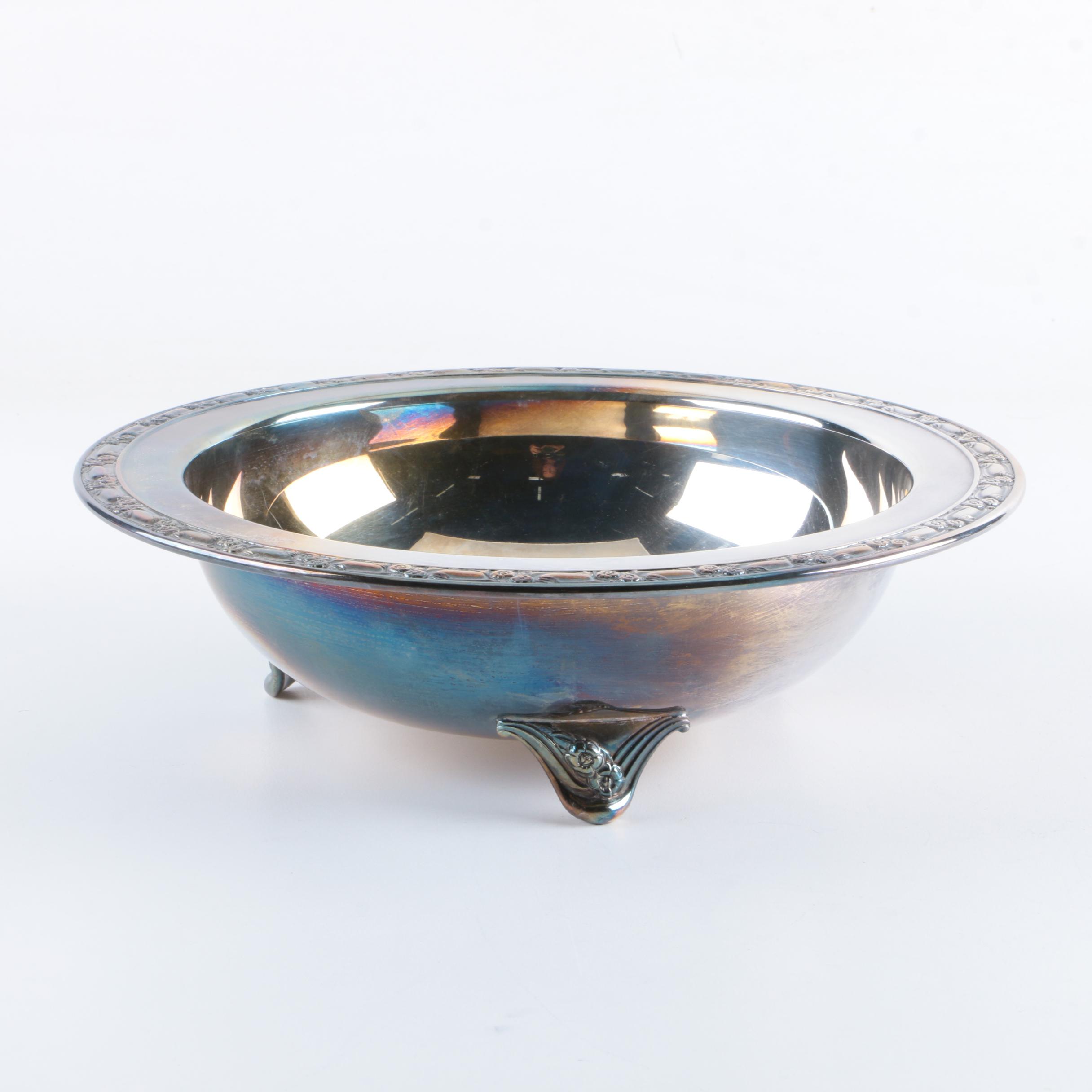 Oneida Silver Plate Footed Bowl with Other Silver Plate Serveware