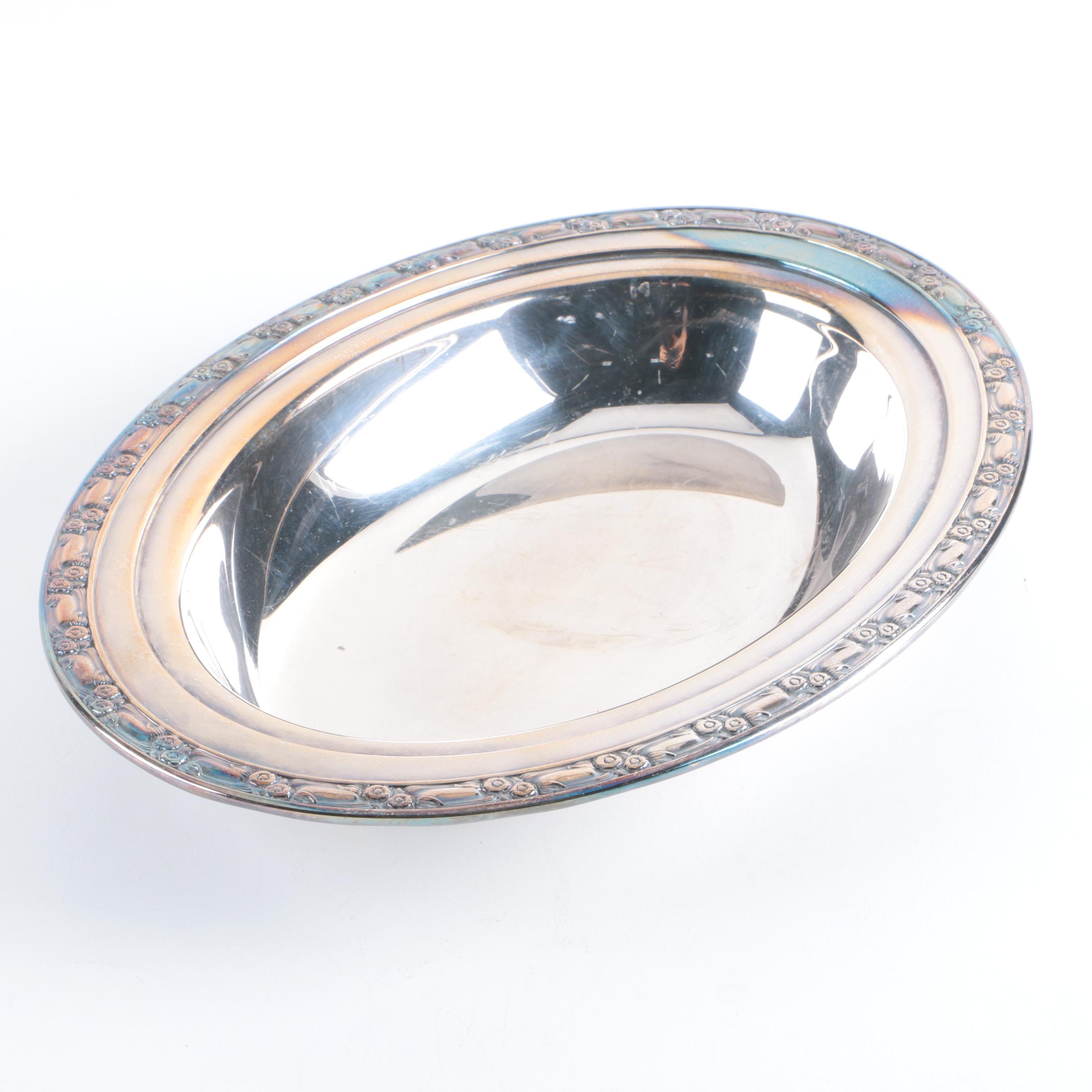 Oneida Silver Plate Footed Bowl with Other Silver Plate Serveware