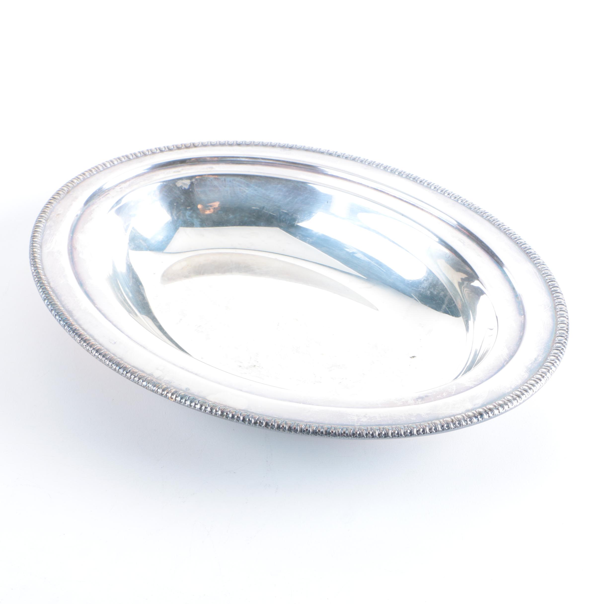 Oneida Silver Plate Footed Bowl with Other Silver Plate Serveware