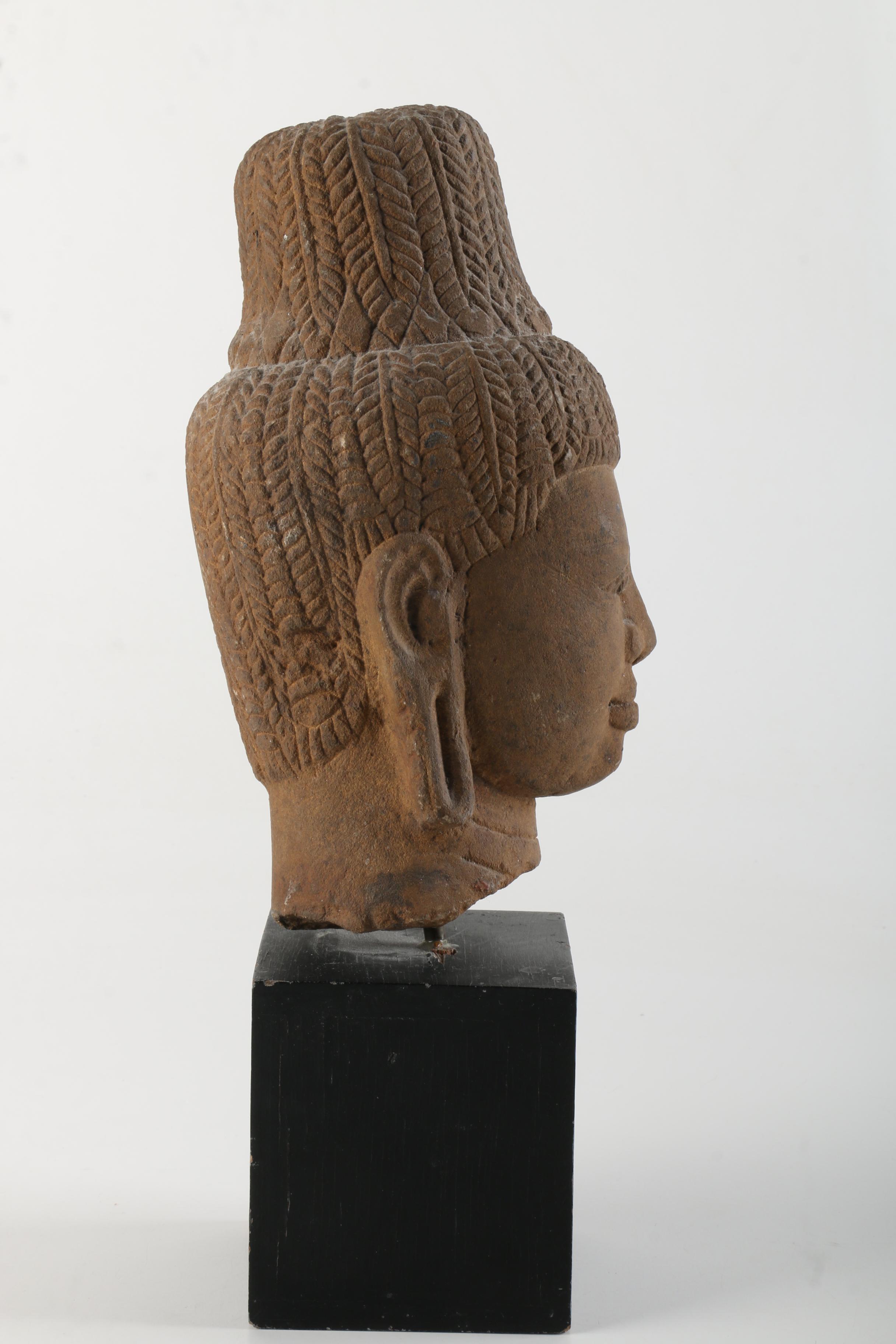 Carved Stone Buddha Head