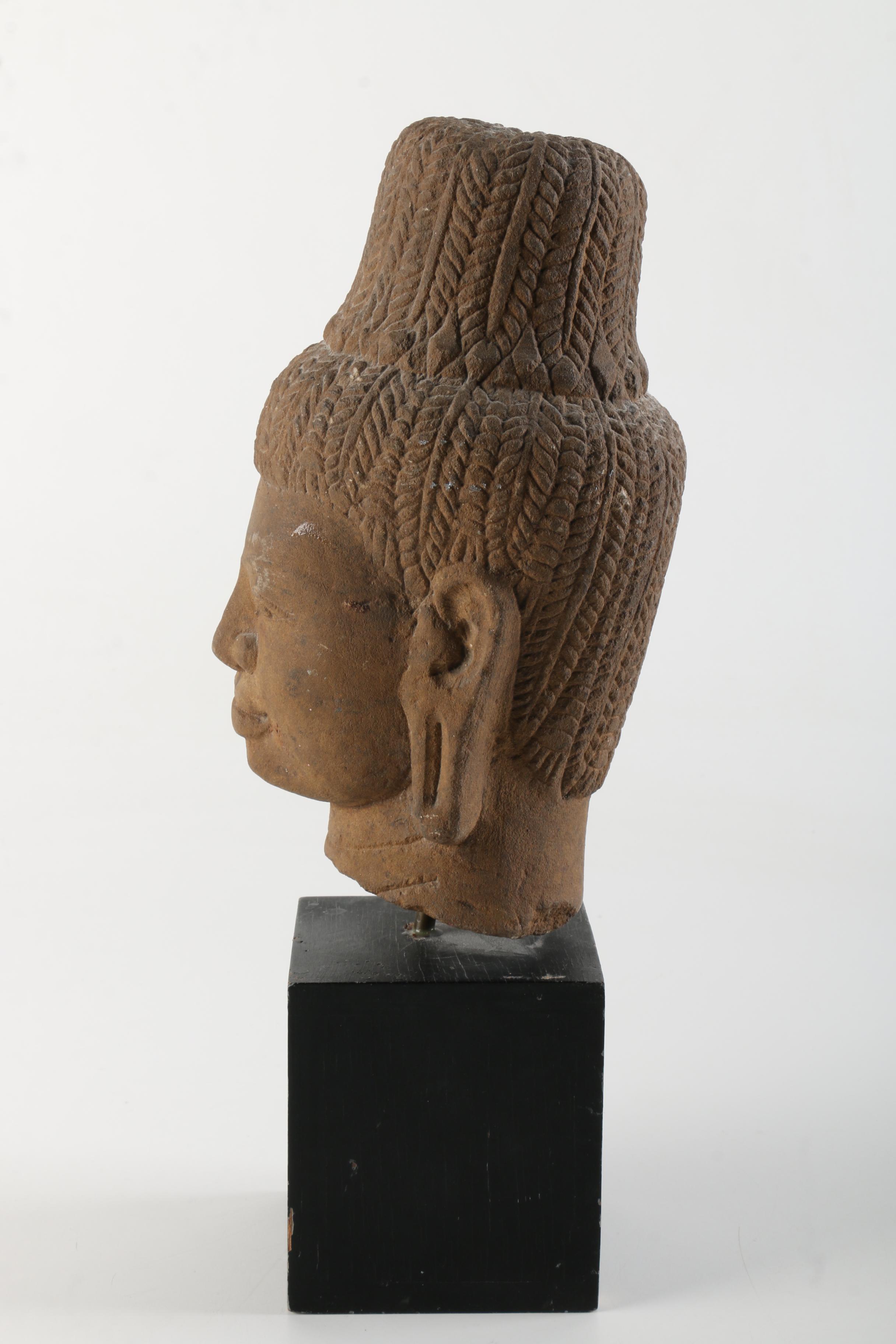 Carved Stone Buddha Head