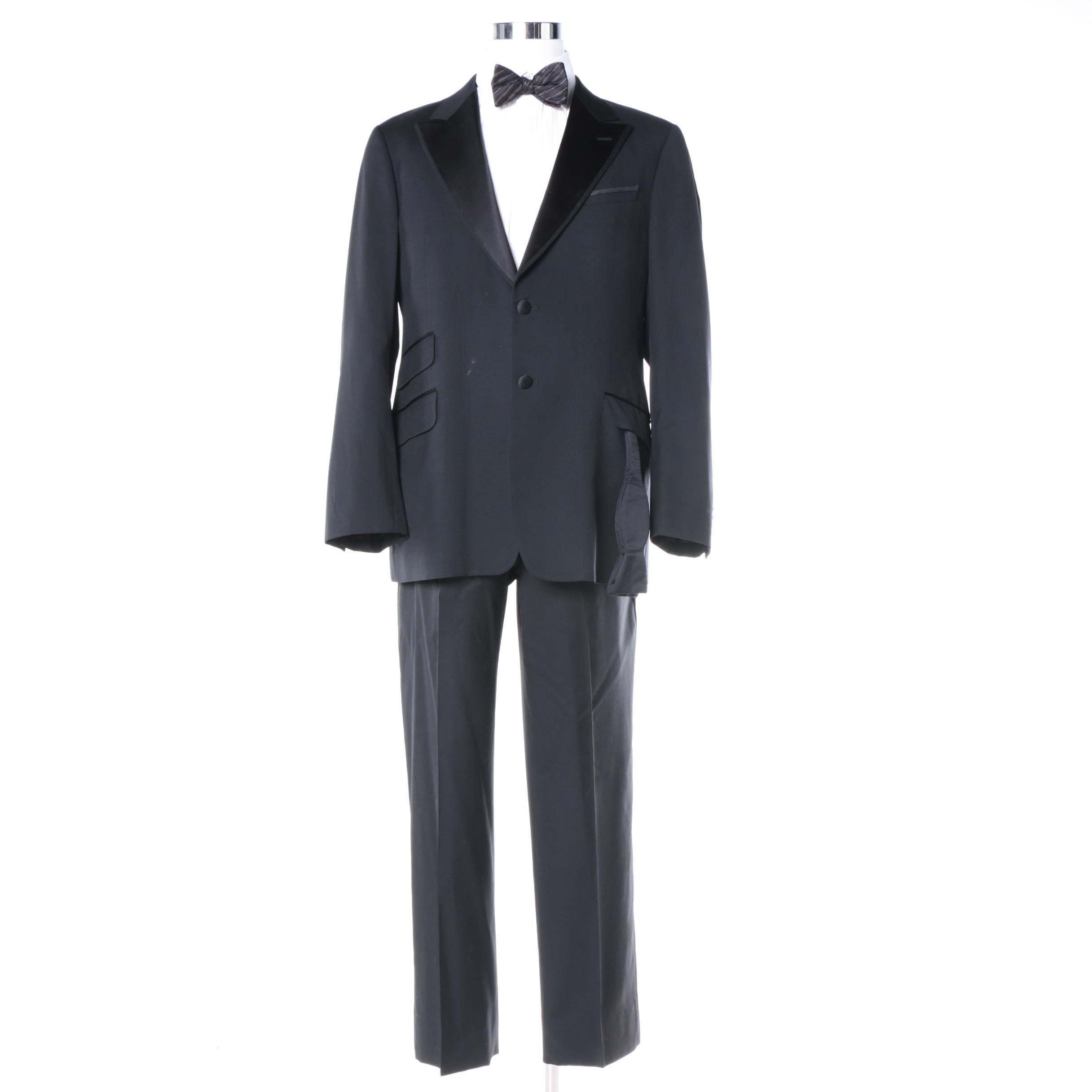 Men's Armani Collezioni Tuxedo, Tuxedo Shirt, Bow Ties and Suspenders