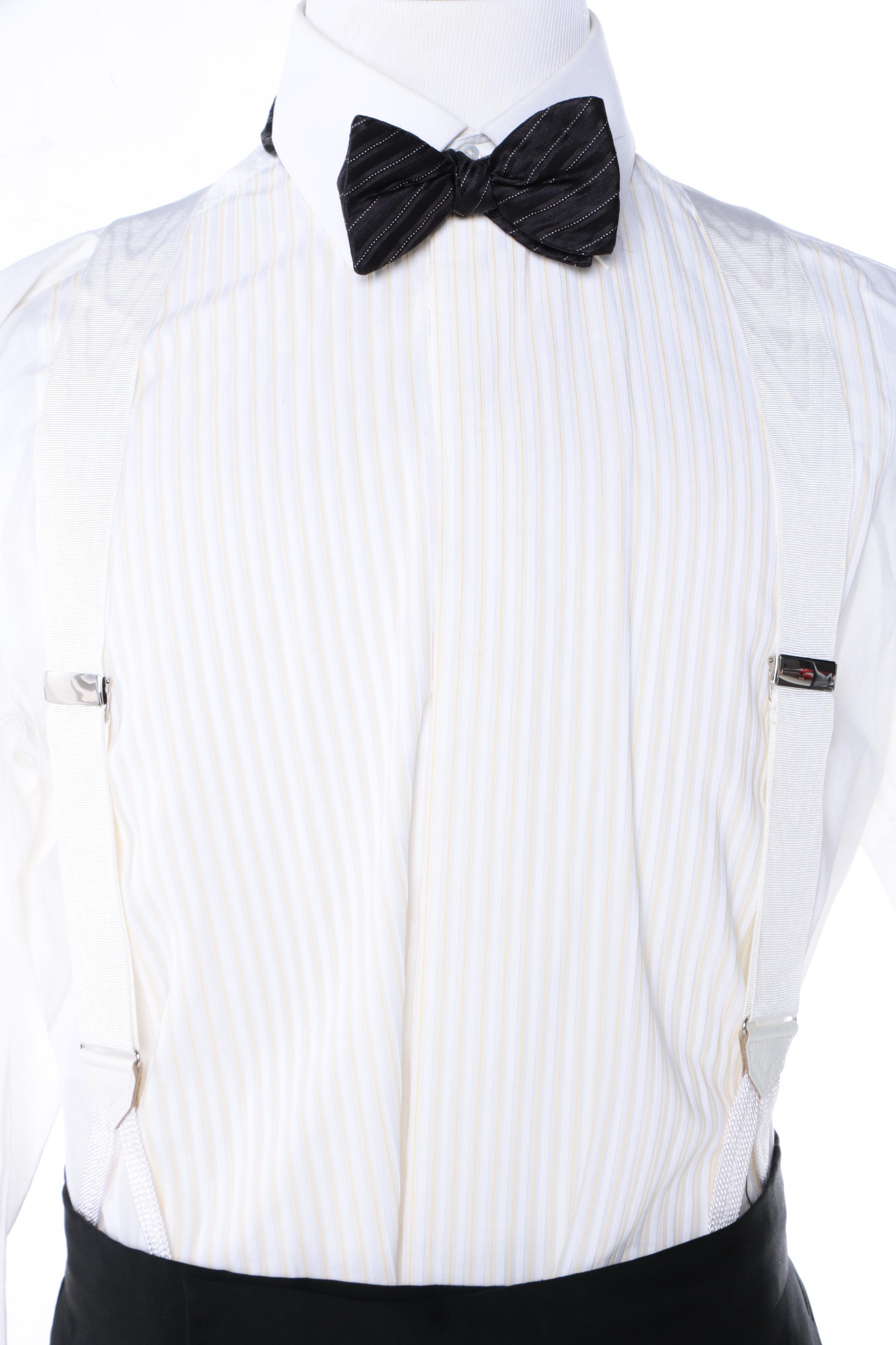 Men's Armani Collezioni Tuxedo, Tuxedo Shirt, Bow Ties and Suspenders