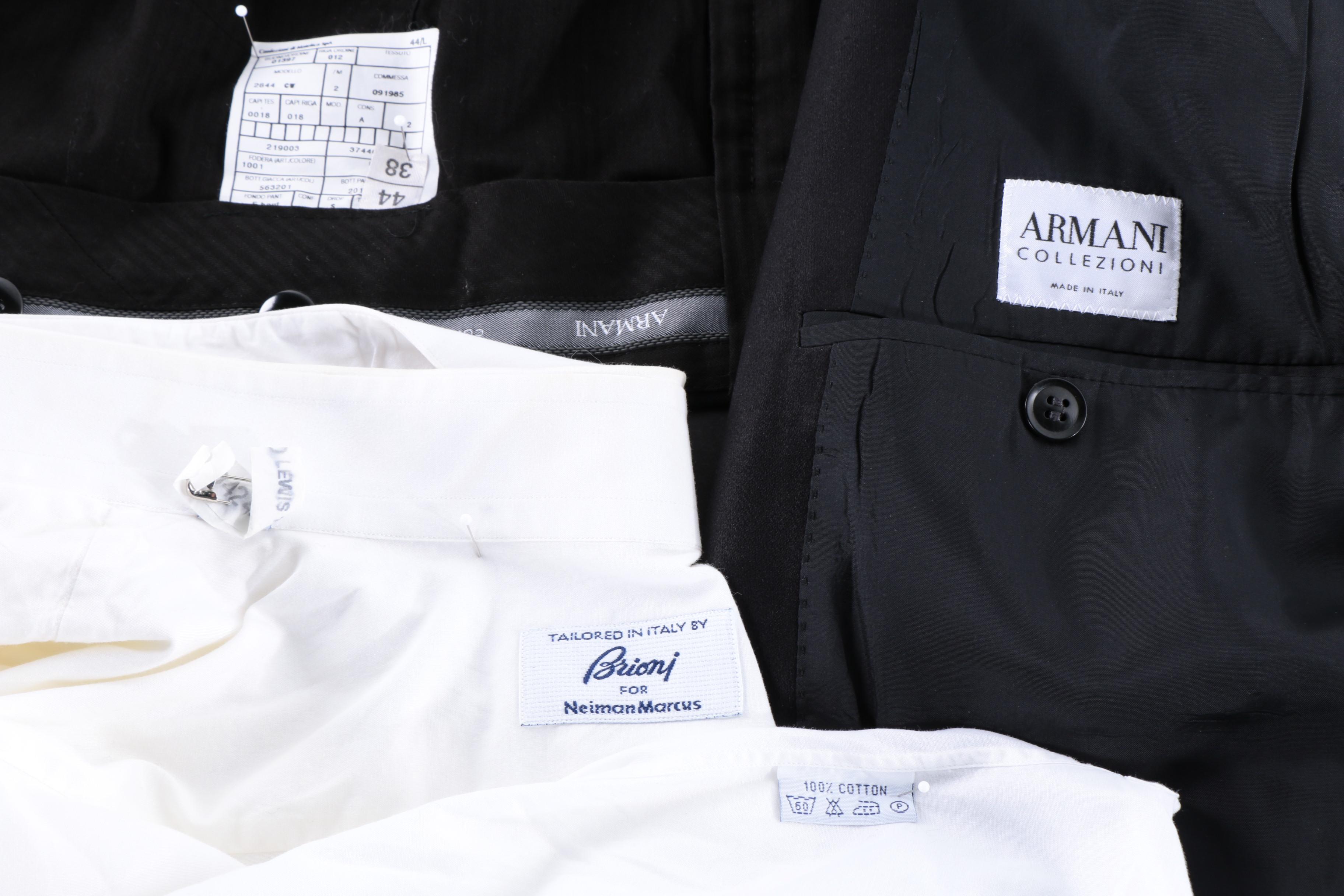 Men's Armani Collezioni Tuxedo, Tuxedo Shirt, Bow Ties and Suspenders