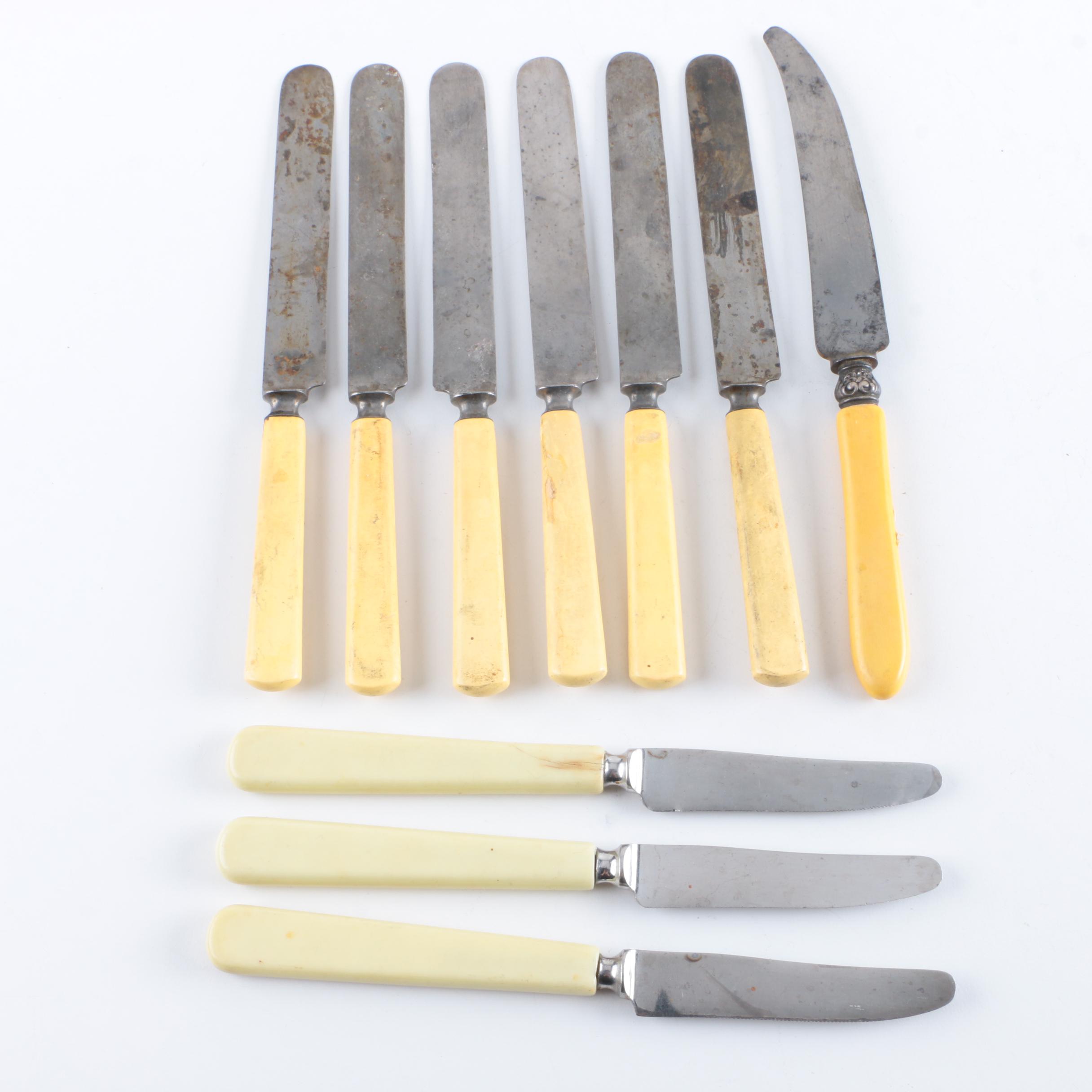 Sanders & Bowers Ltd. Knife and Other Serveware with Antler-Handled Utensils