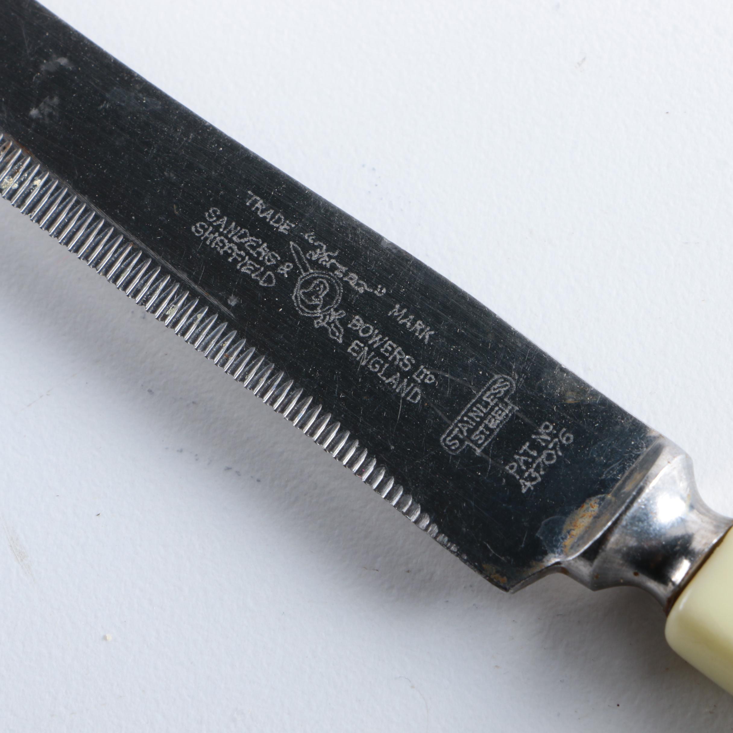 Sanders & Bowers Ltd. Knife and Other Serveware with Antler-Handled Utensils