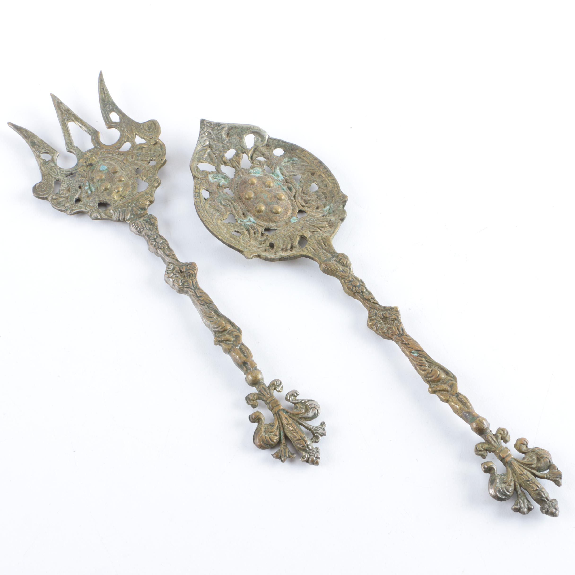 Sanders & Bowers Ltd. Knife and Other Serveware with Antler-Handled Utensils