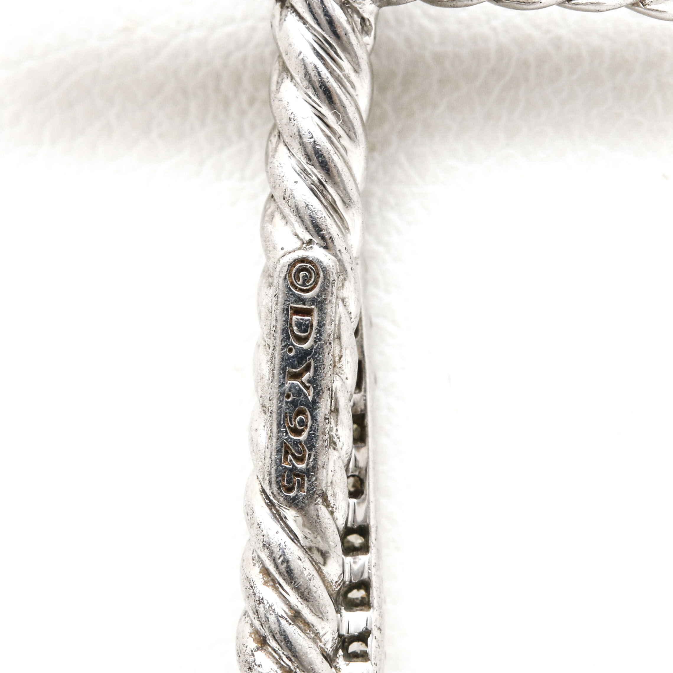 David Yurman Crossover Collection Sterling Silver Diamond Cross Necklace