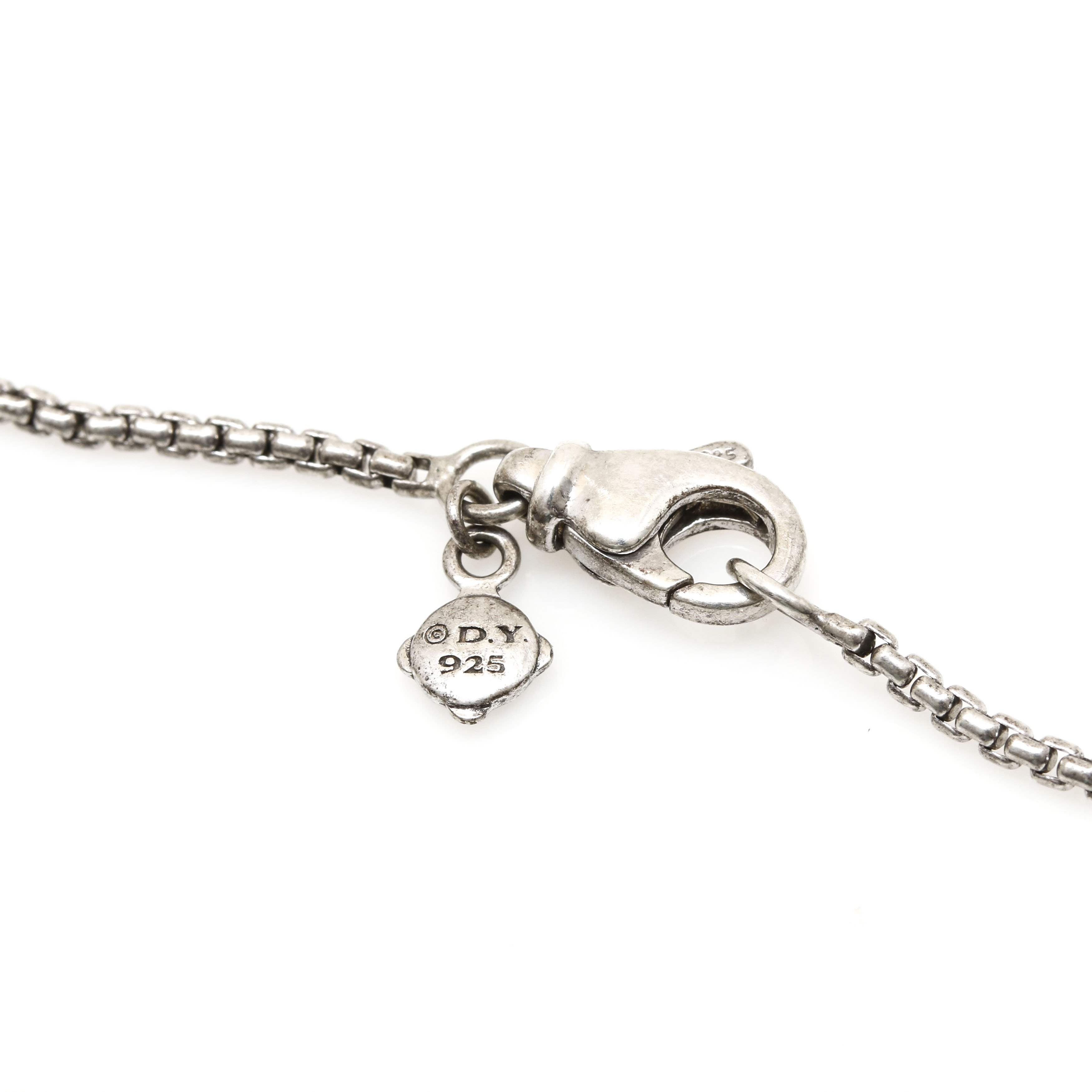 David Yurman Crossover Collection Sterling Silver Diamond Cross Necklace