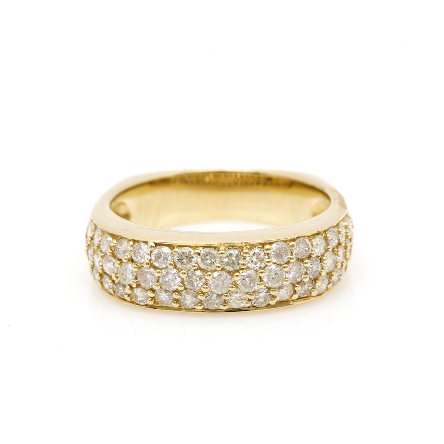 14K Yellow Gold 0.98 CTW Diamond Ring