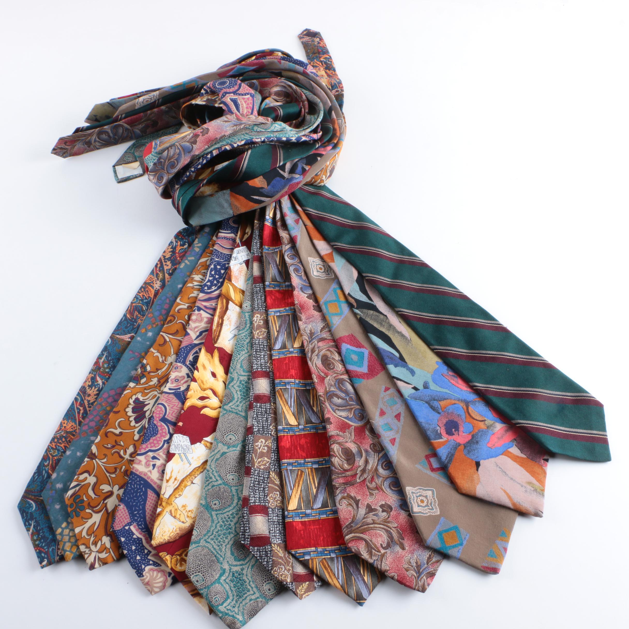 Men's Neckties Including Vintage Nicole Miller and Geoffrey Beene
