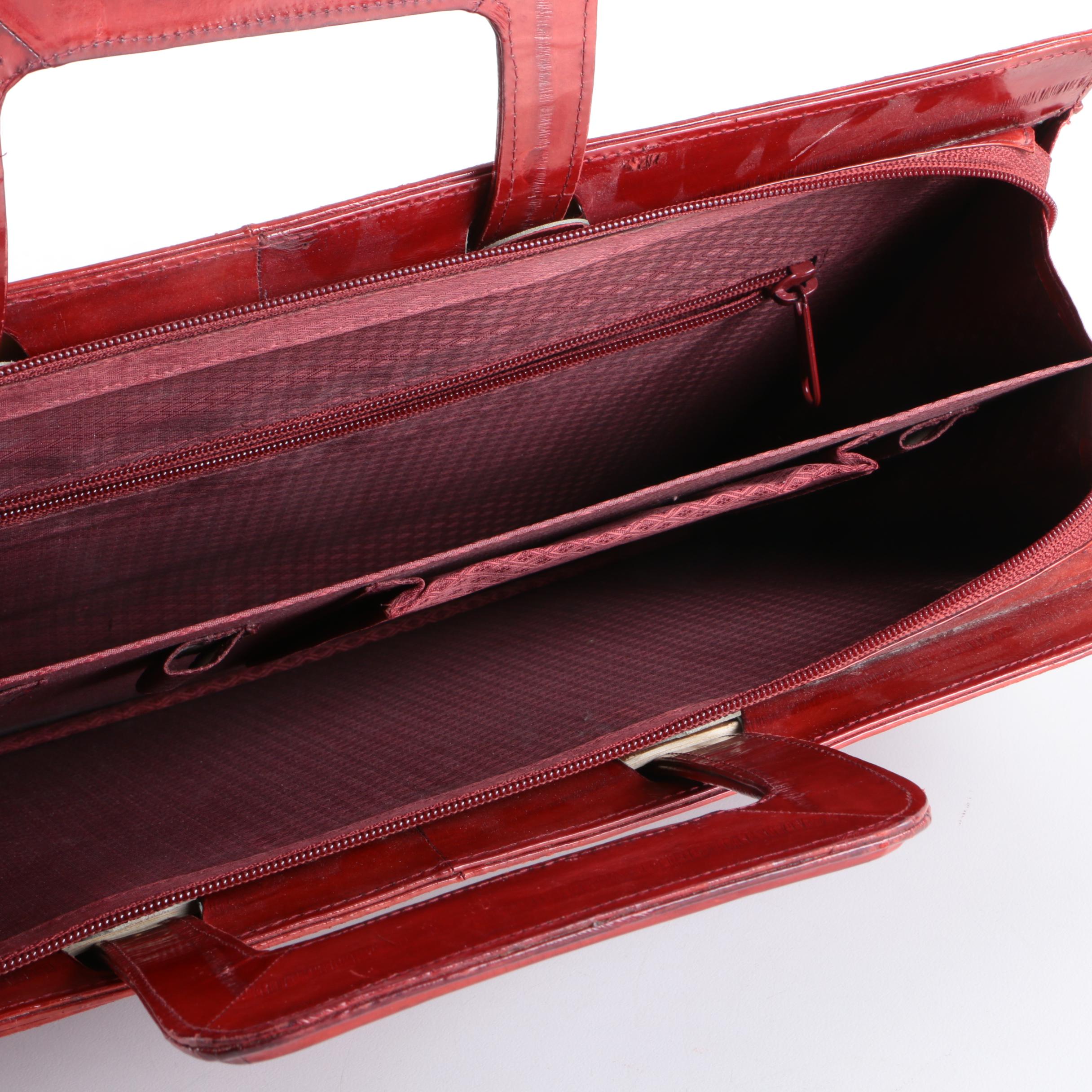 Vintage Red Leather Briefcase