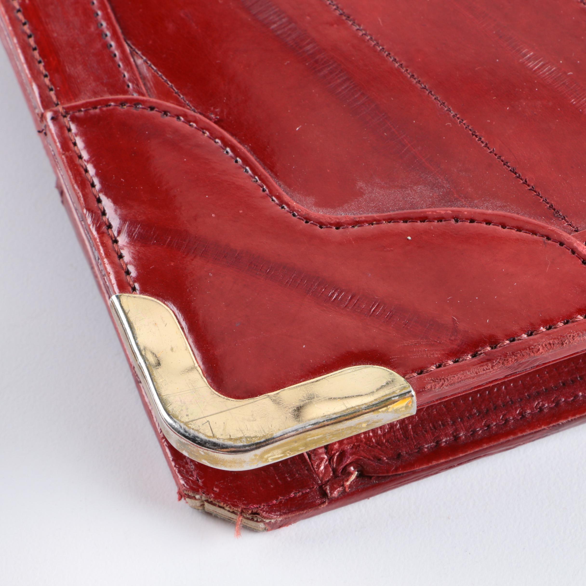 Vintage Red Leather Briefcase