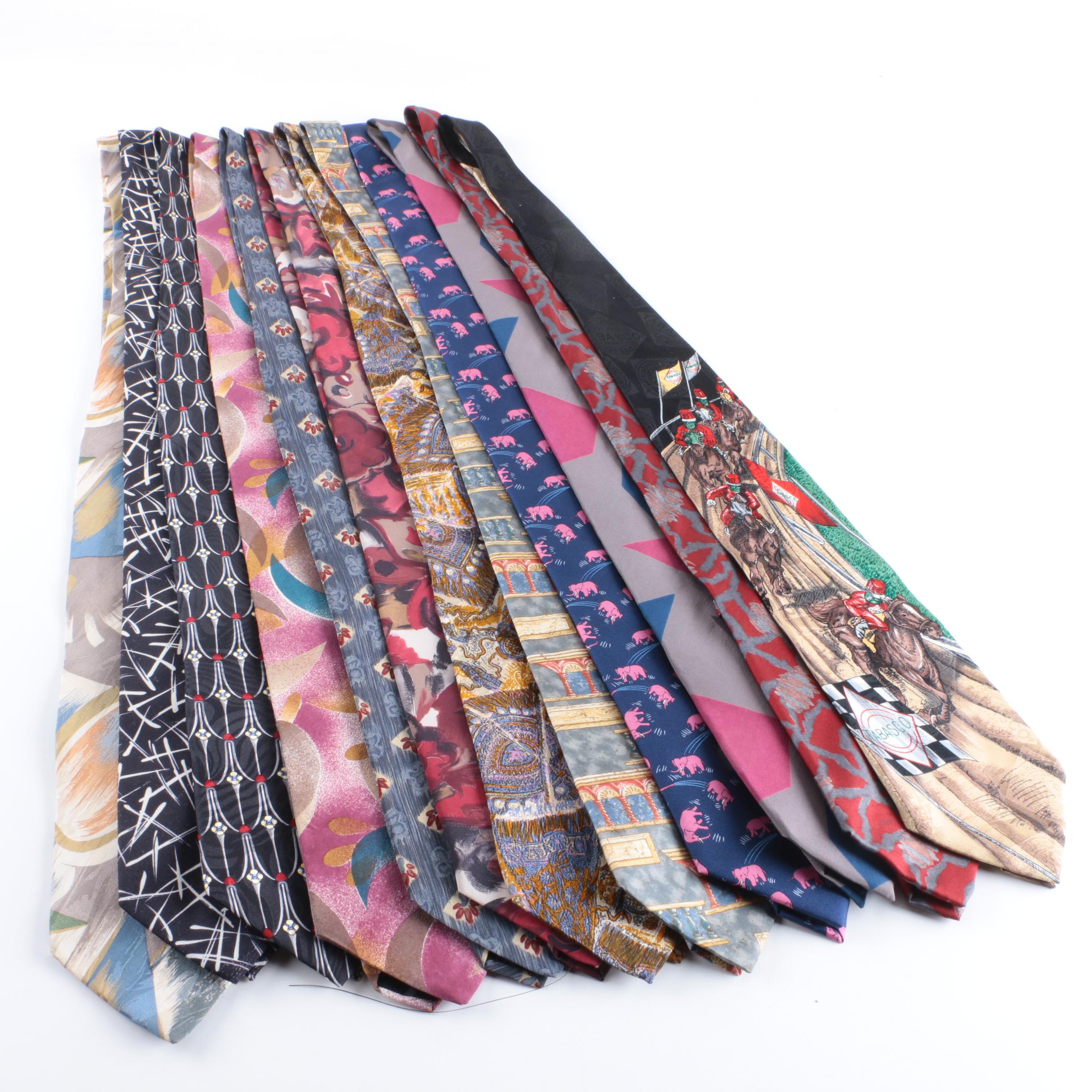 Men's Vintage Silk Neckties Including J.T. Beckett and Zylos George Machado