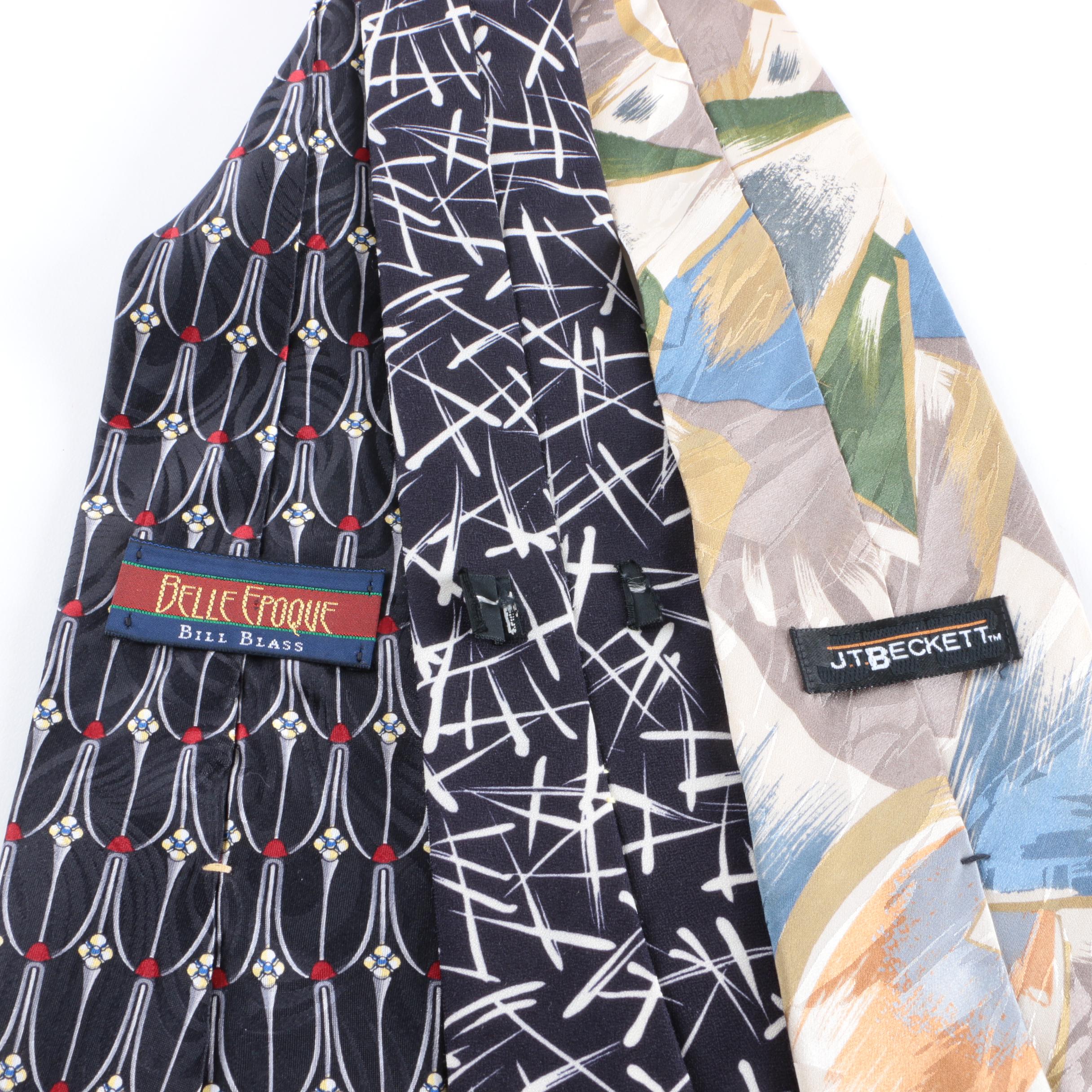 Men's Vintage Silk Neckties Including J.T. Beckett and Zylos George Machado