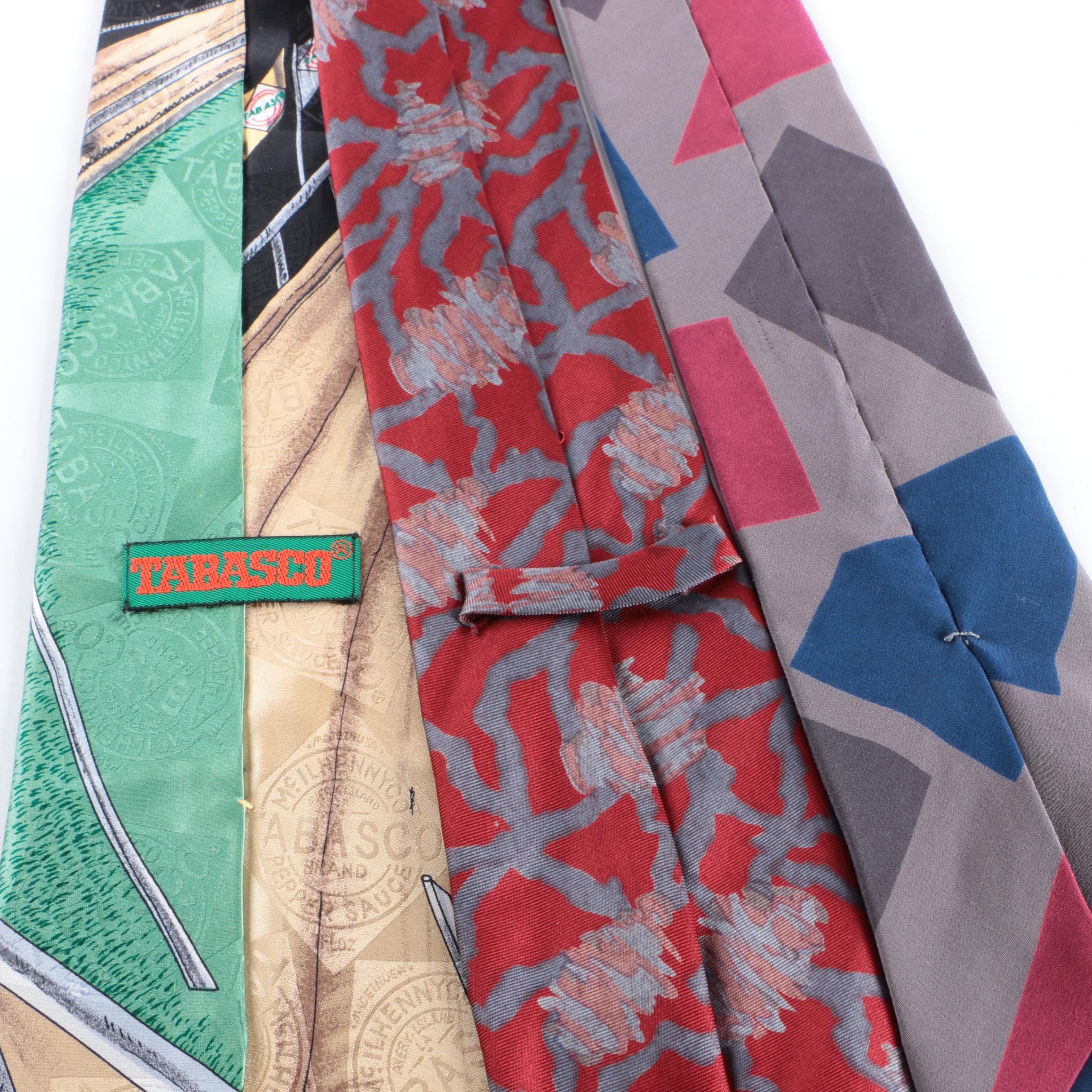 Men's Vintage Silk Neckties Including J.T. Beckett and Zylos George Machado