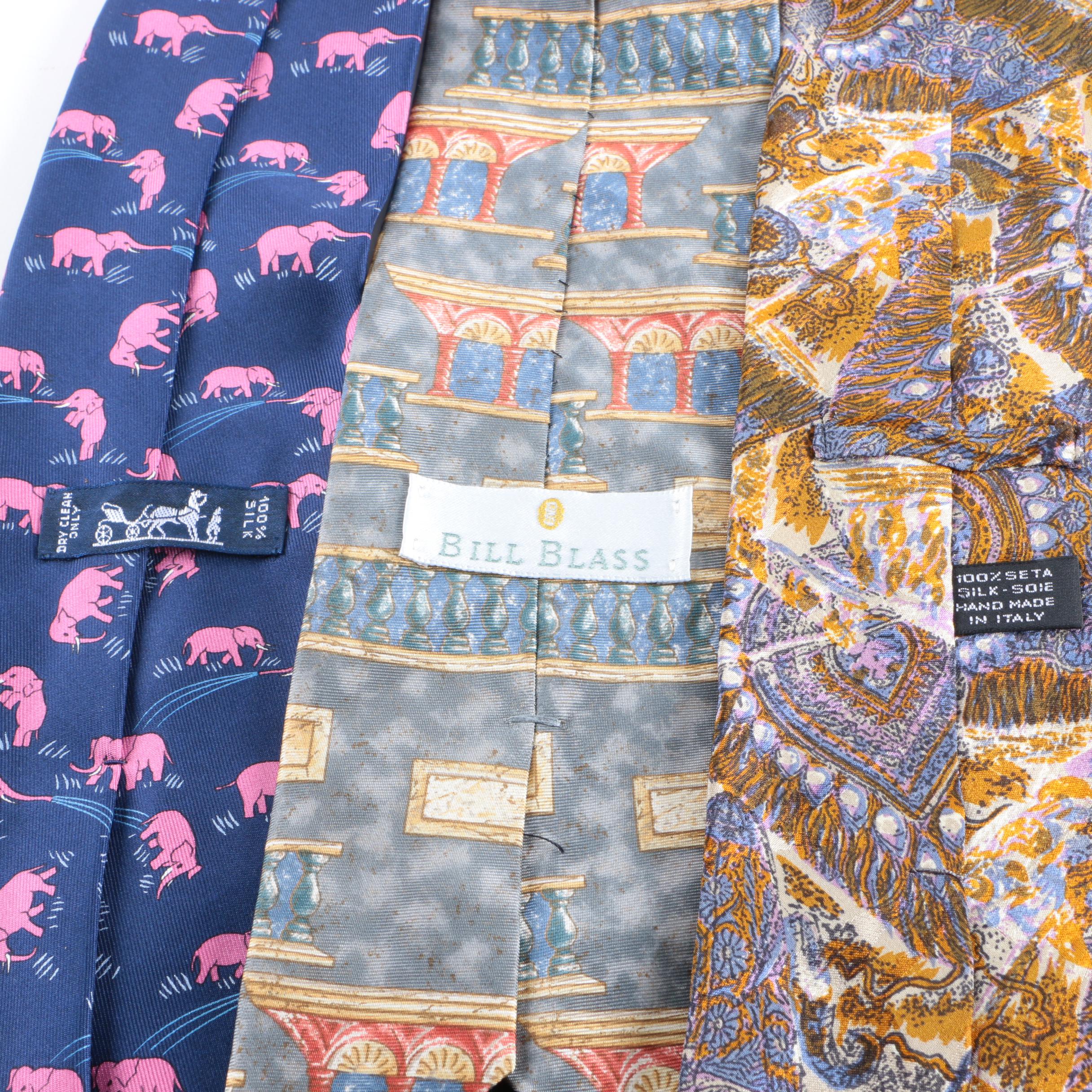 Men's Vintage Silk Neckties Including J.T. Beckett and Zylos George Machado