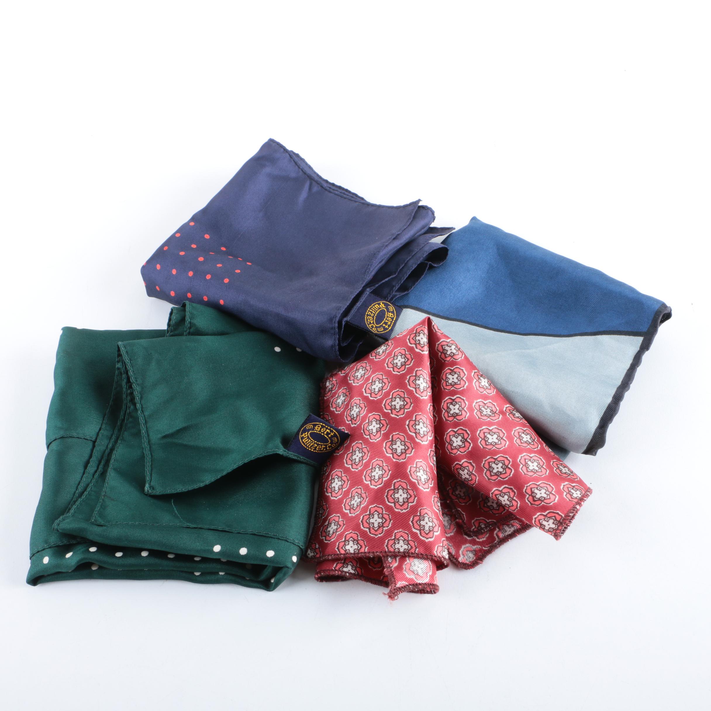 Men's Silk Pocket Squares Including Gucci, Christian Dior and Bert Pulitzer