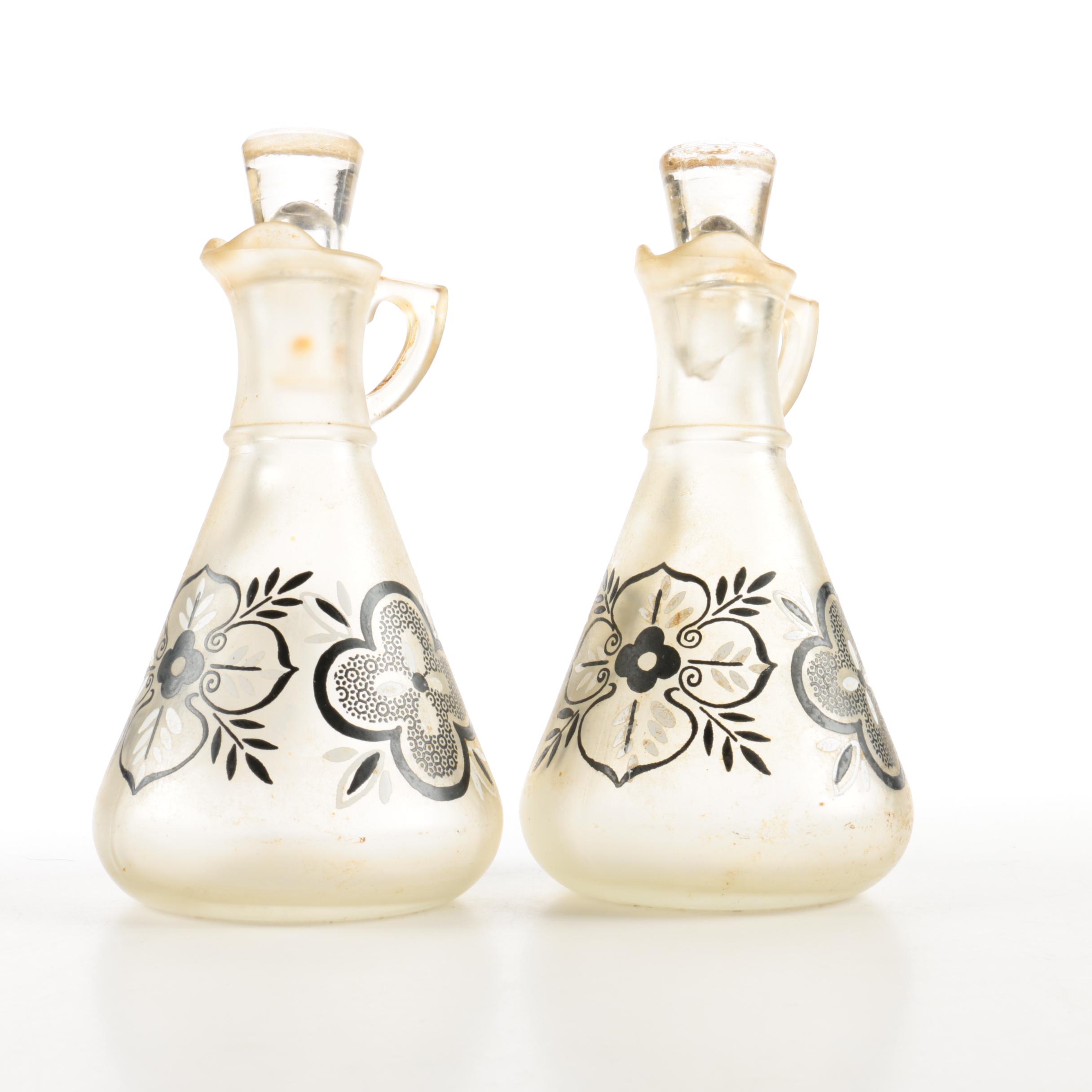 Vintage Frosted Glass Cruets