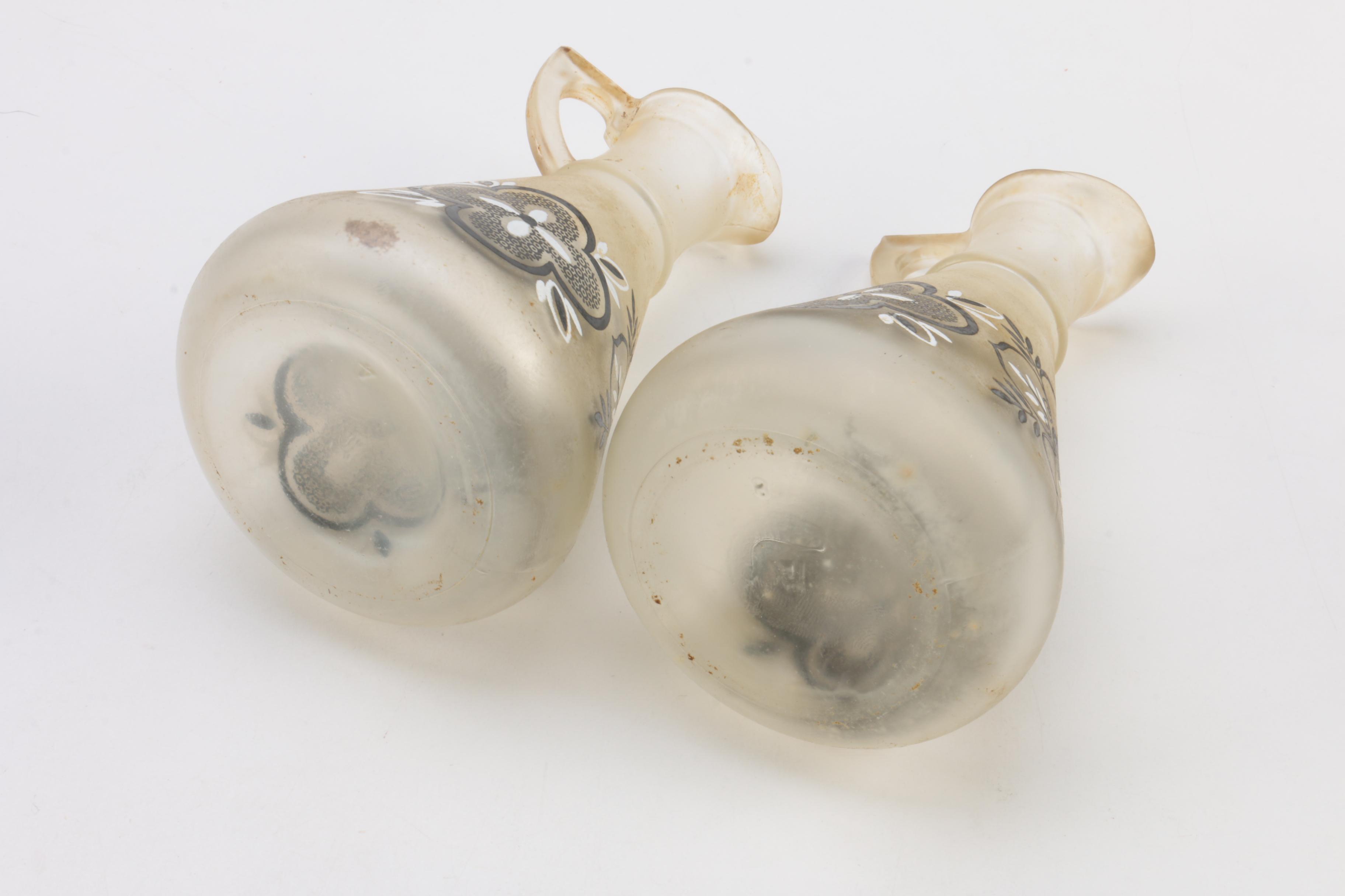 Vintage Frosted Glass Cruets