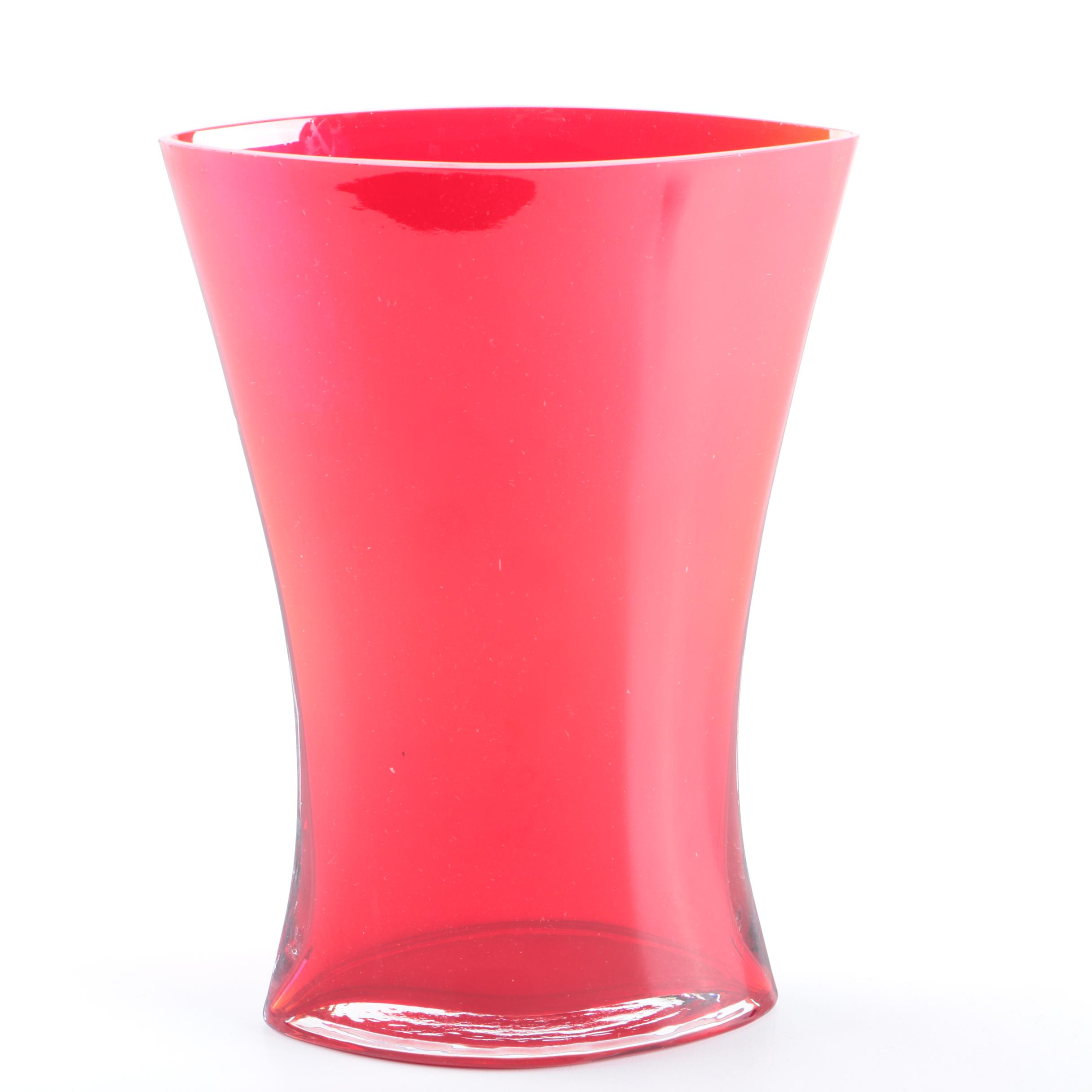 Red Glass Envelope Vase