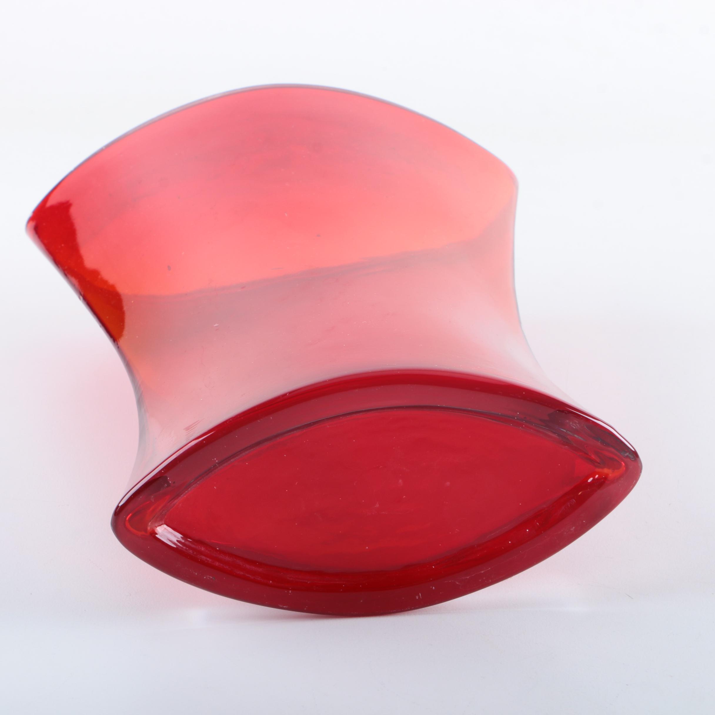 Red Glass Envelope Vase