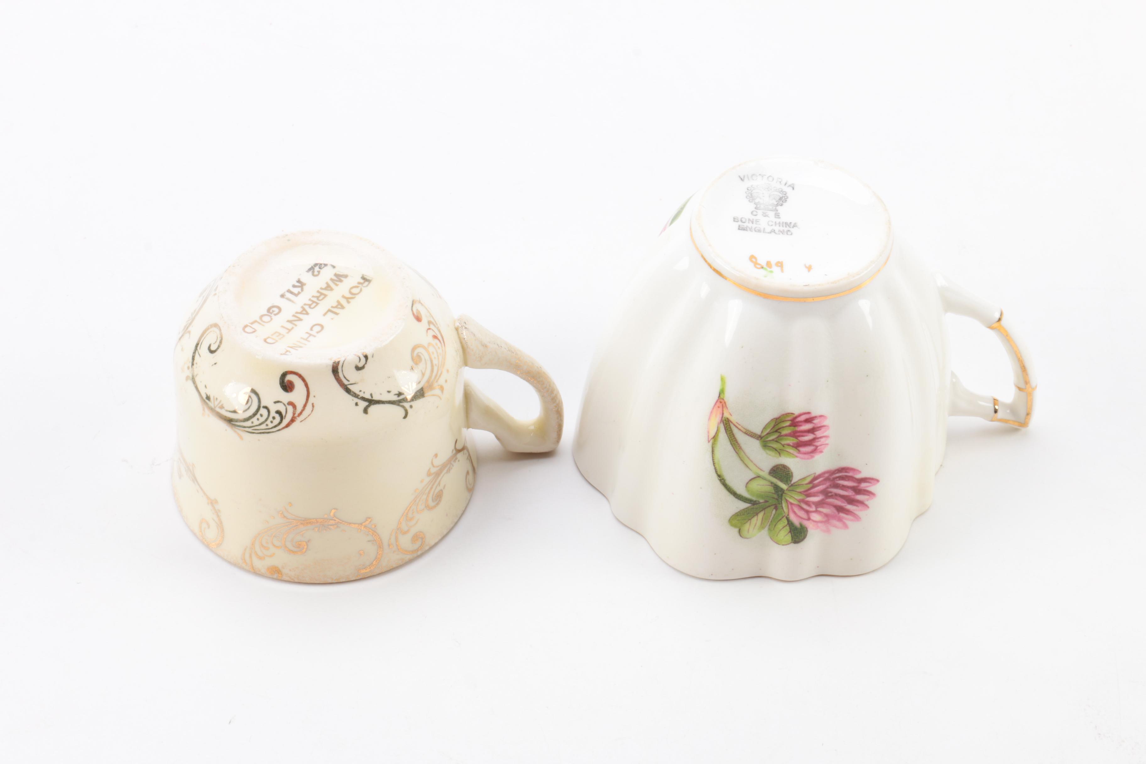Vintage Hand Painted Teapot and Tableware