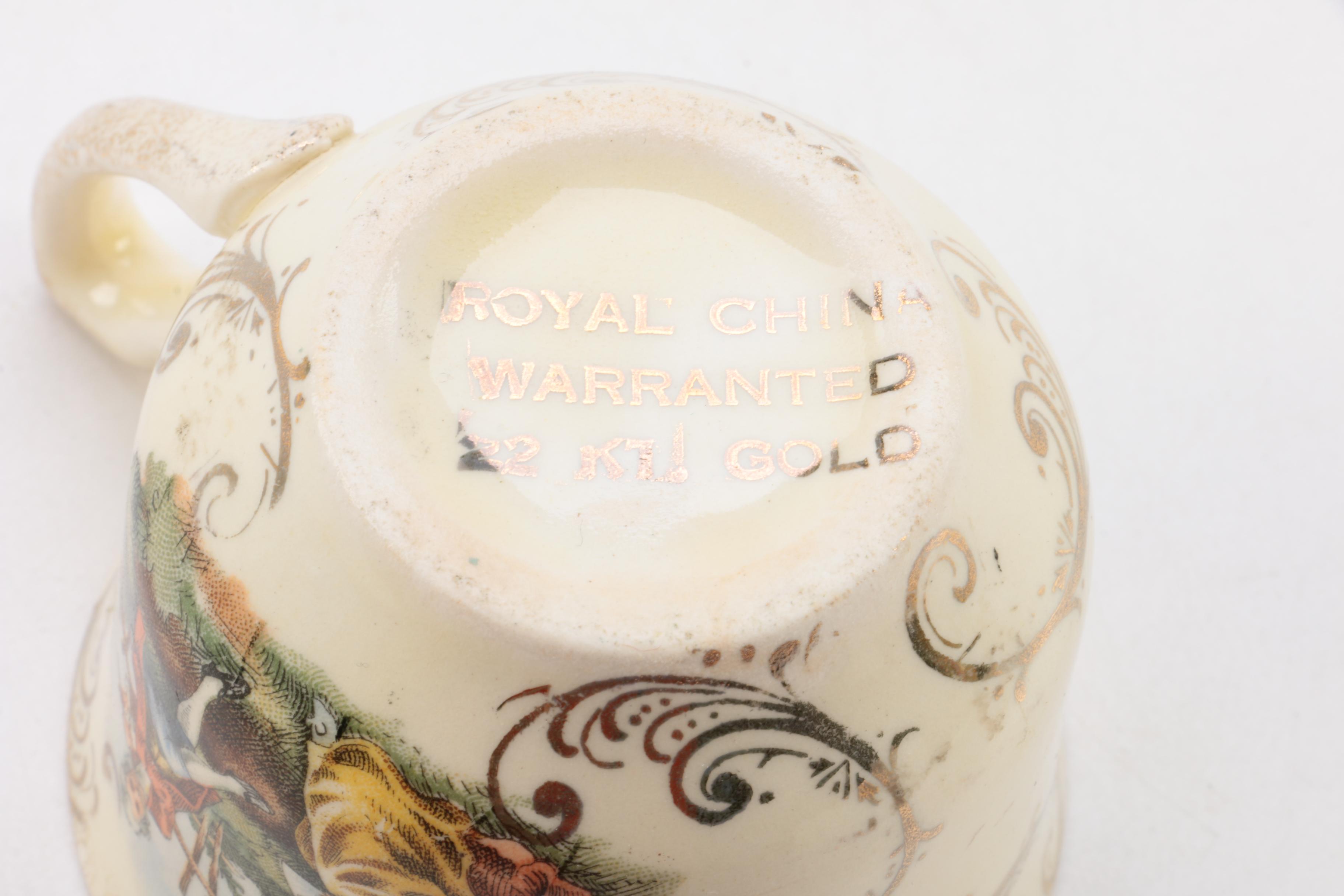 Vintage Hand Painted Teapot and Tableware