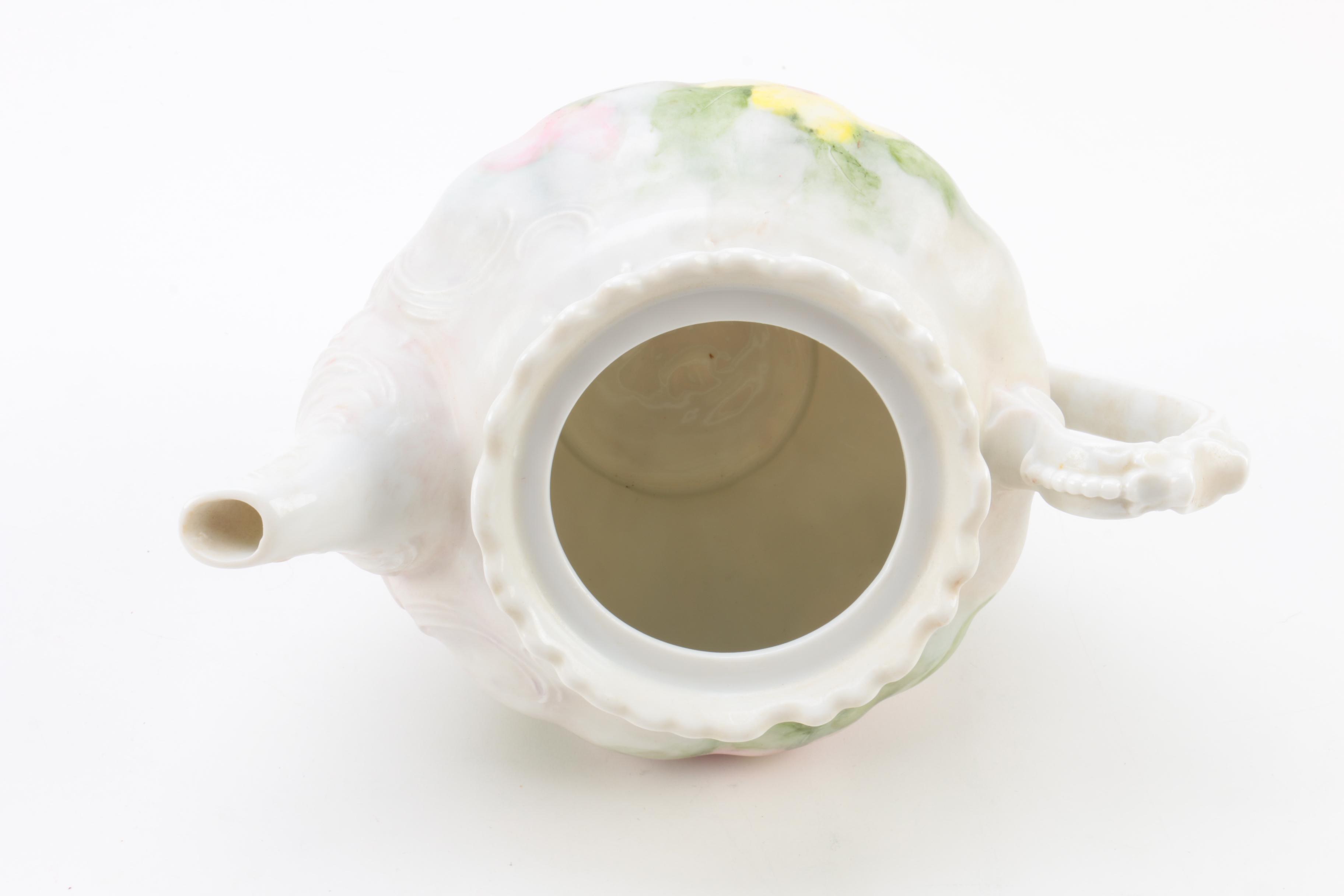 Vintage Hand Painted Teapot and Tableware