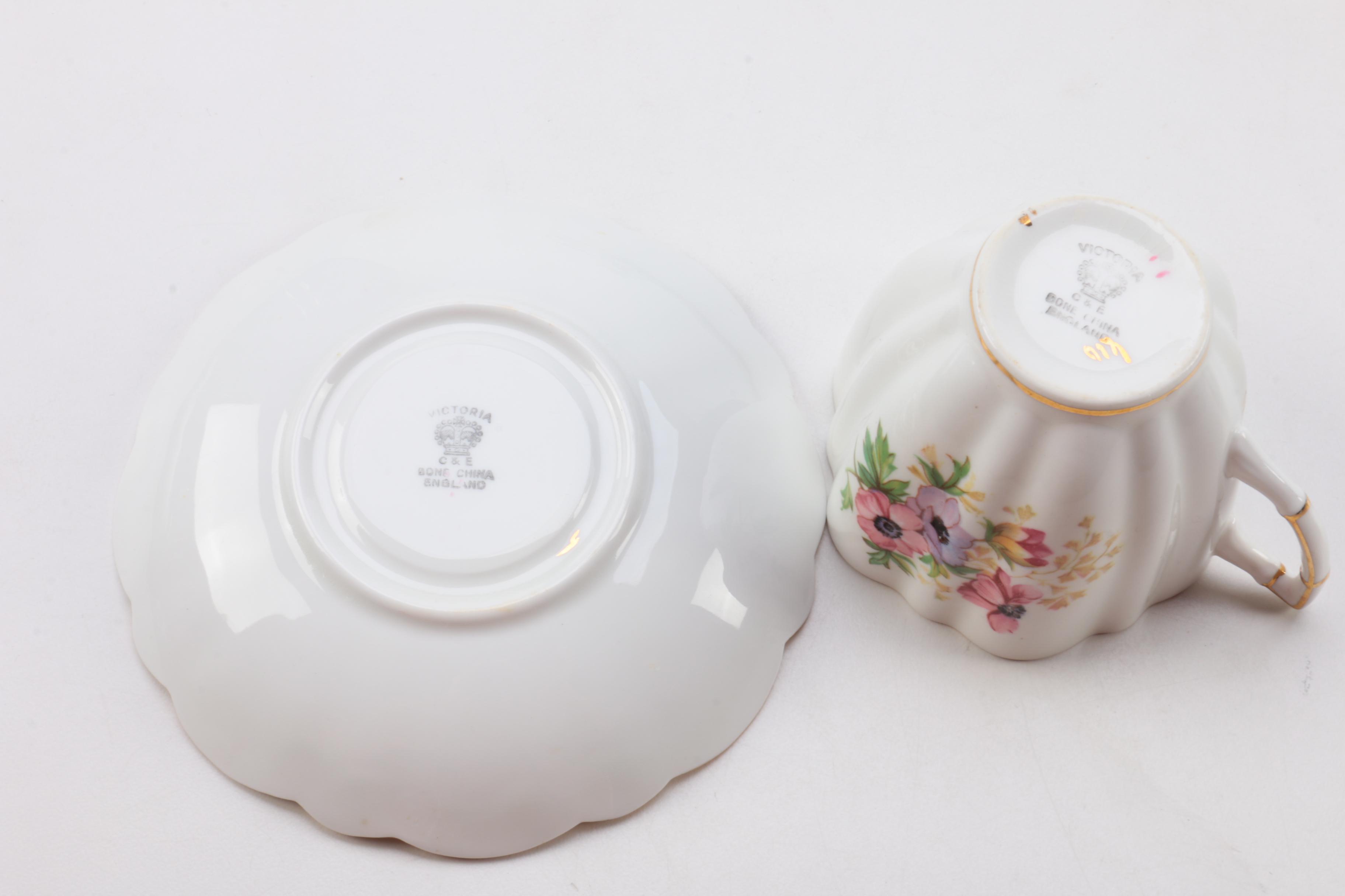 Vintage Teacups and Saucers Including Kasuga Ware