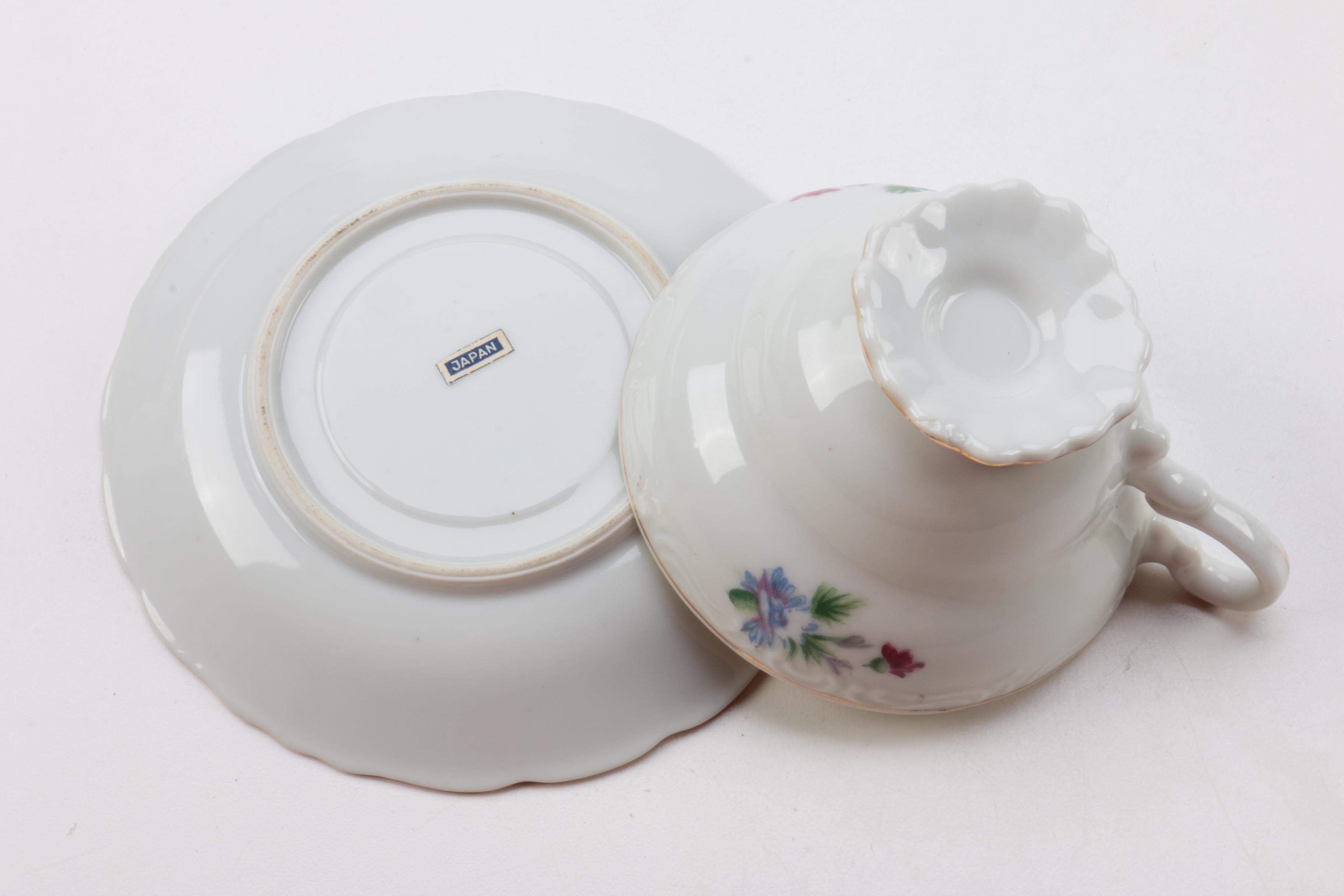 Vintage Teacups and Saucers Including Kasuga Ware