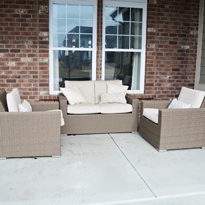 Threshold "Heatherstone" Wicker Patio Chairs and Loveseat