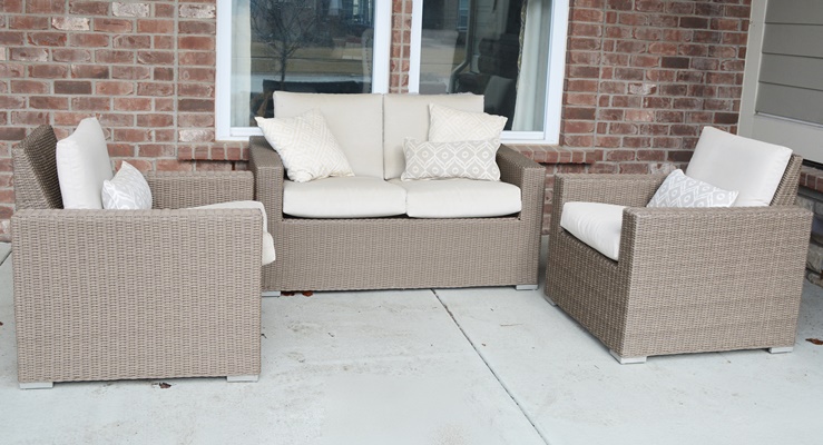 Threshold "Heatherstone" Wicker Patio Chairs and Loveseat