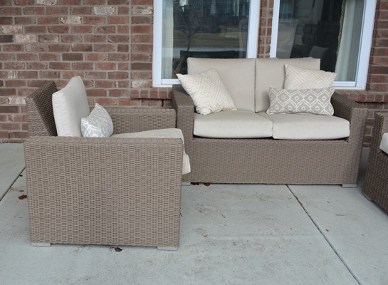 Threshold "Heatherstone" Wicker Patio Chairs and Loveseat