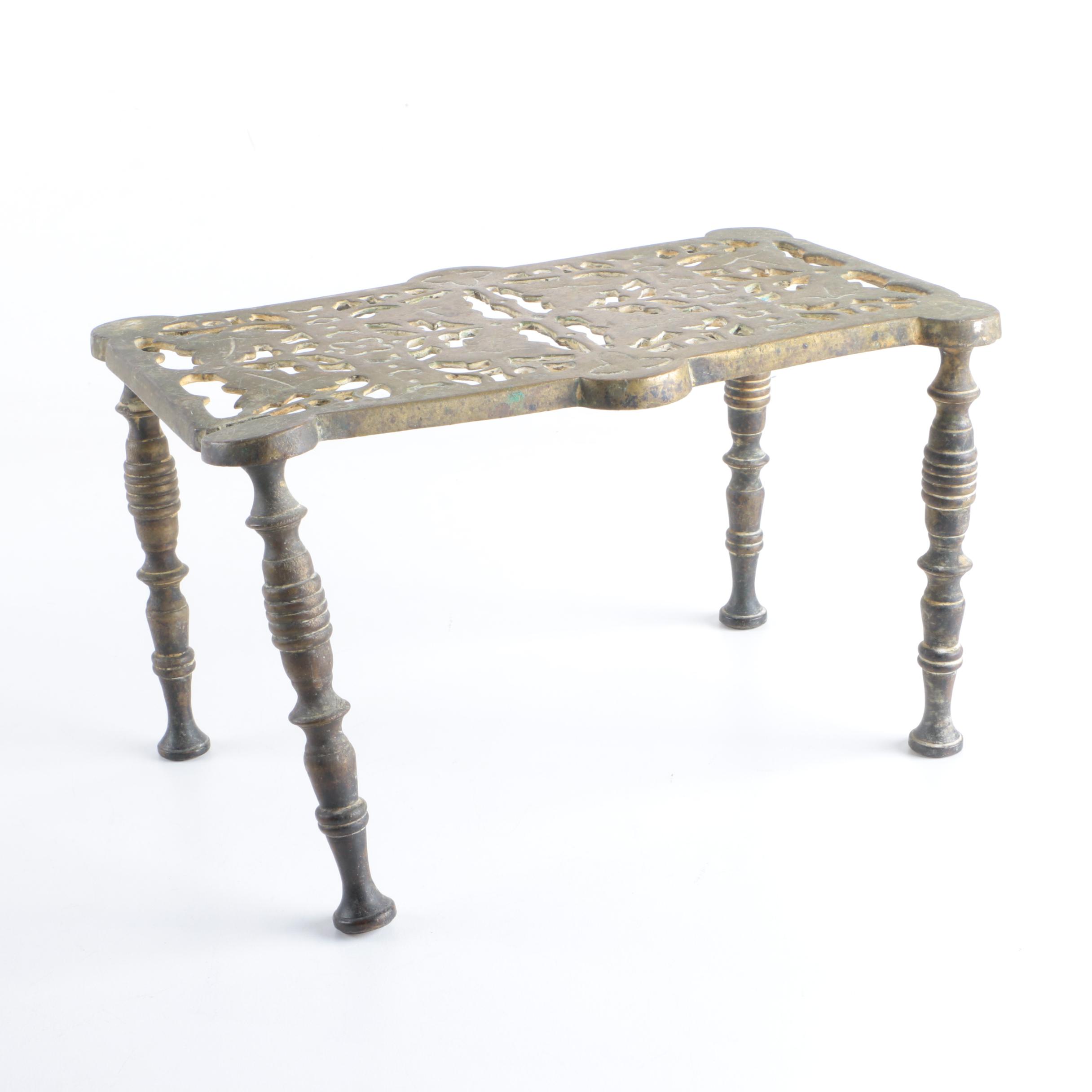 Copper Kettle and Brass Stand