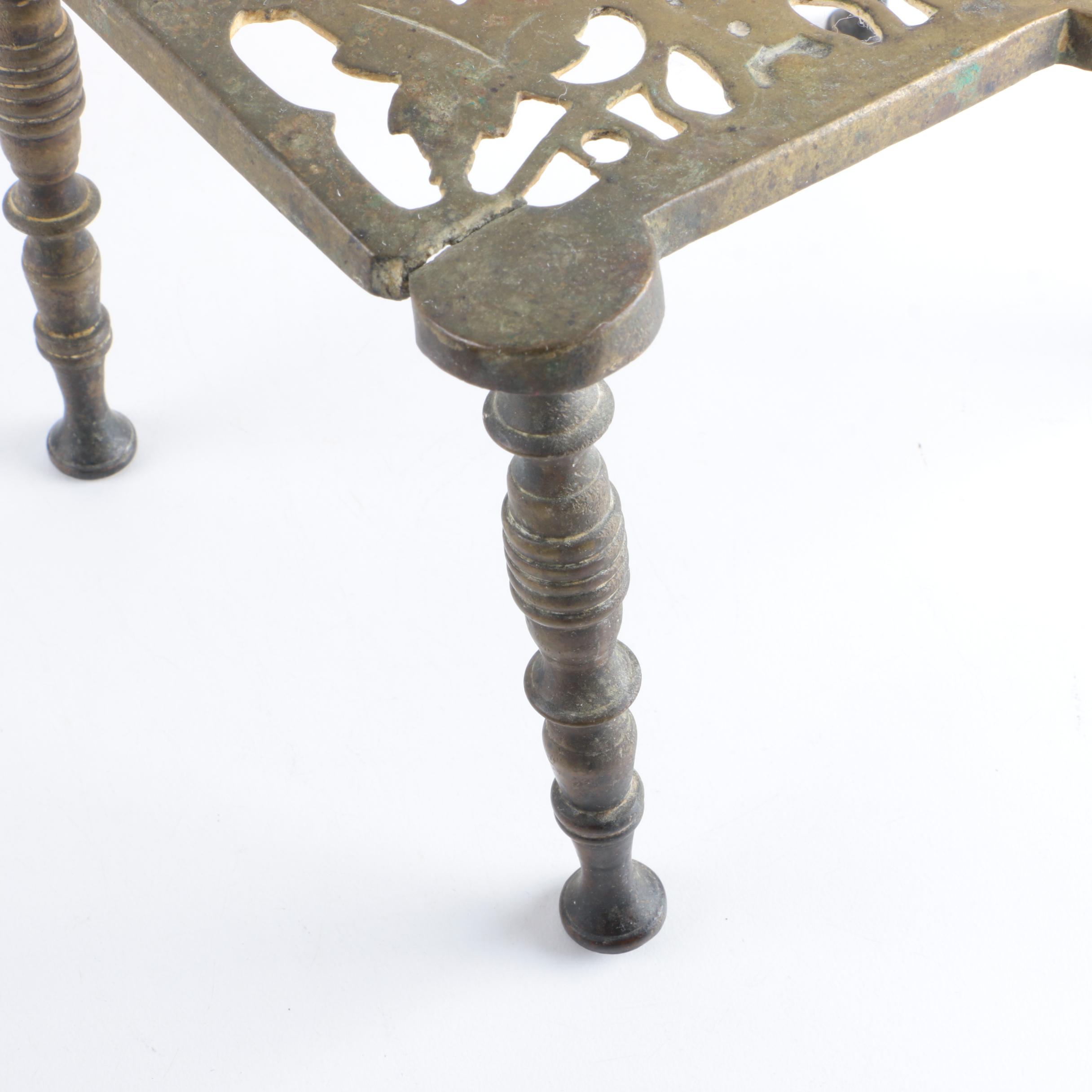 Copper Kettle and Brass Stand