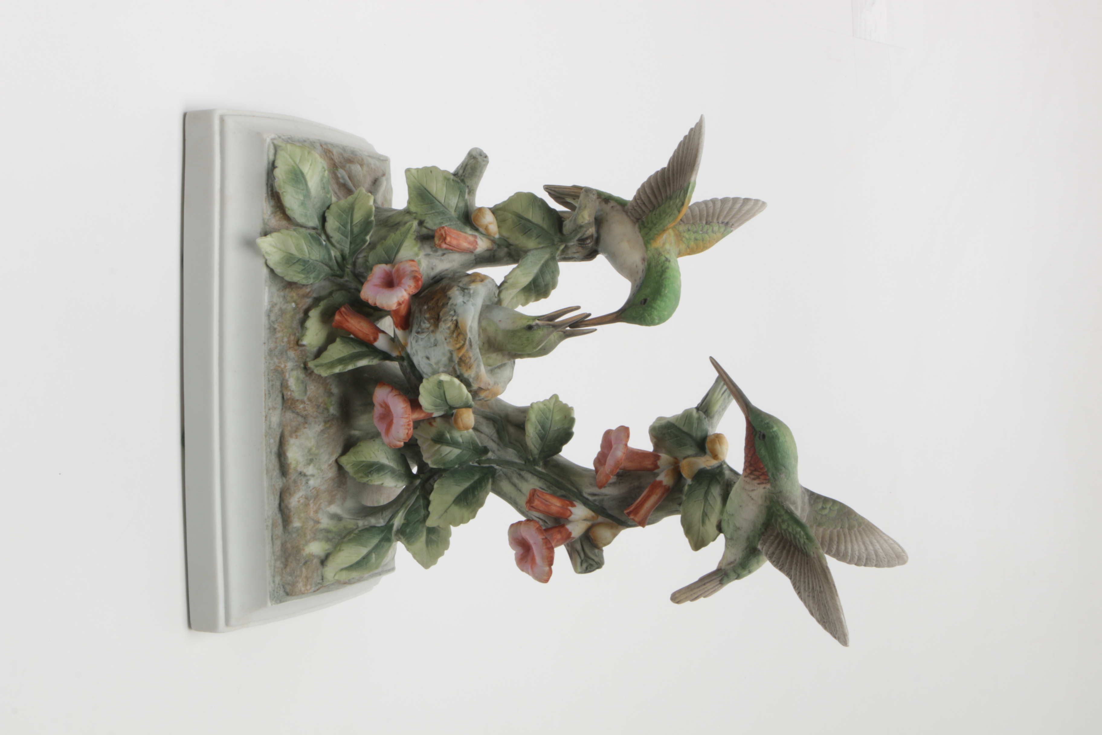 Andrea "Canary" and "Ruby-Throated Hummingbird" Porcelain Bird Figurines