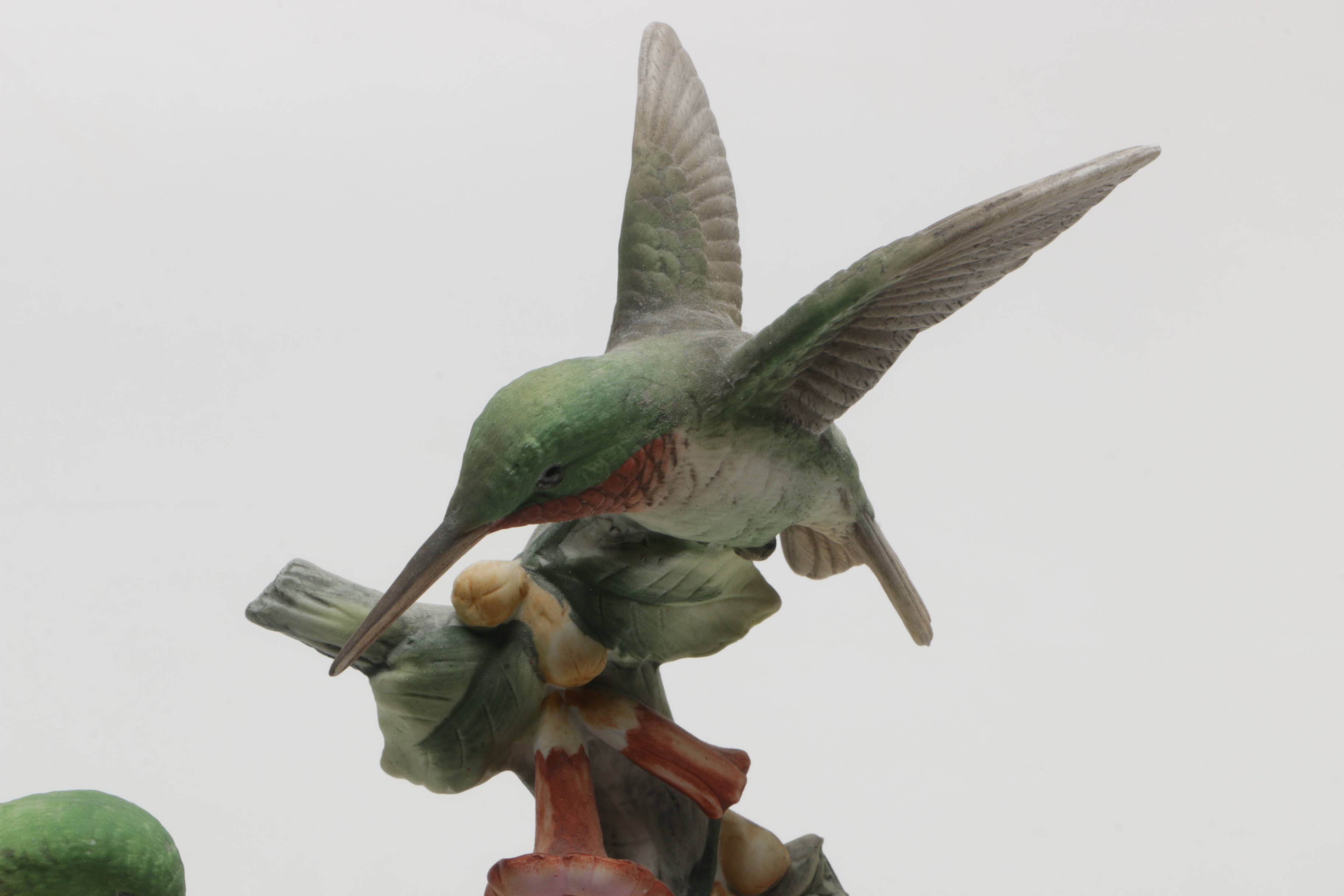 Andrea "Canary" and "Ruby-Throated Hummingbird" Porcelain Bird Figurines