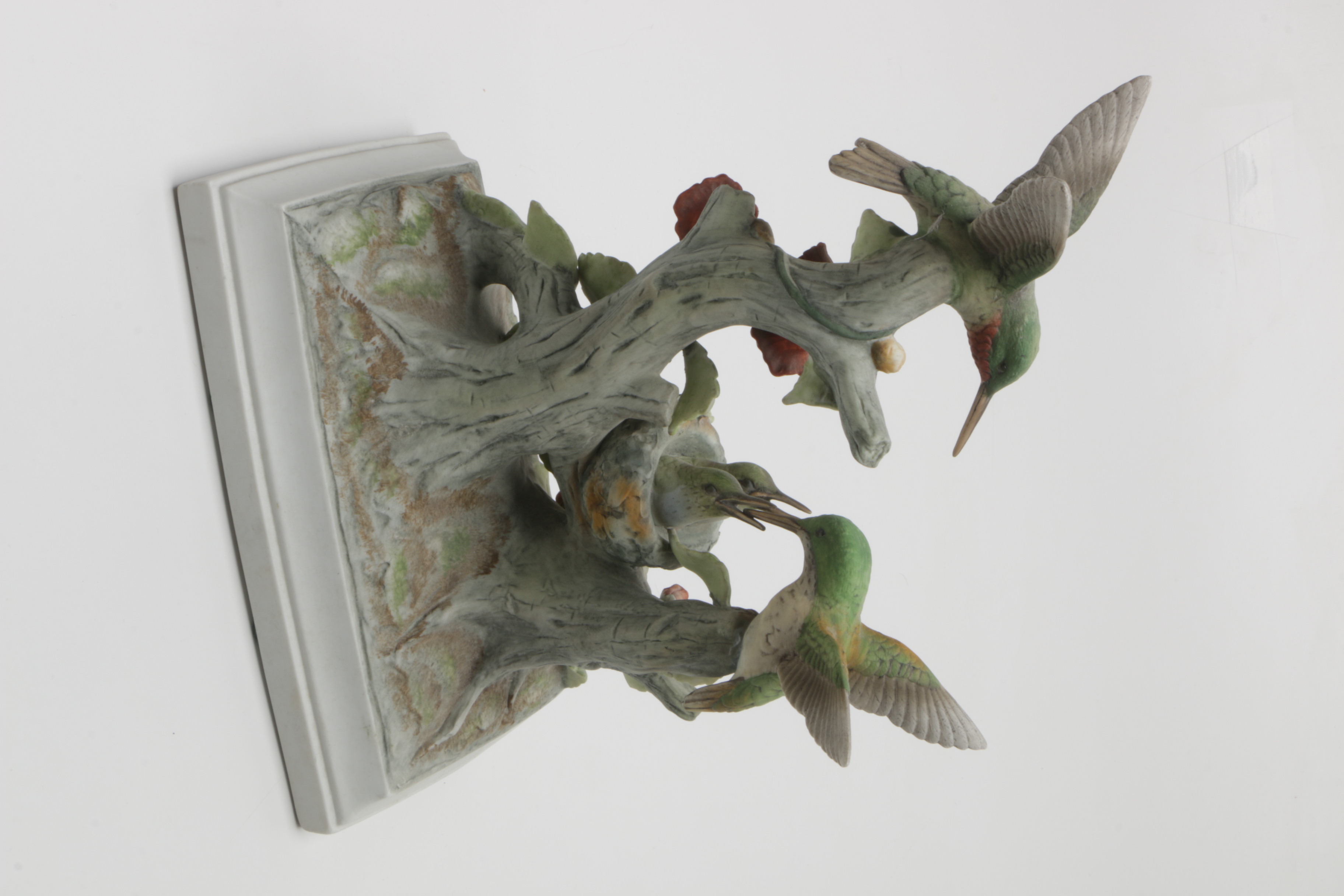 Andrea "Canary" and "Ruby-Throated Hummingbird" Porcelain Bird Figurines
