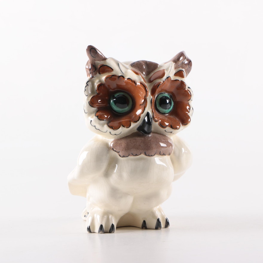 Signed Kay Finch Laguna Ceramic Owl Figurine