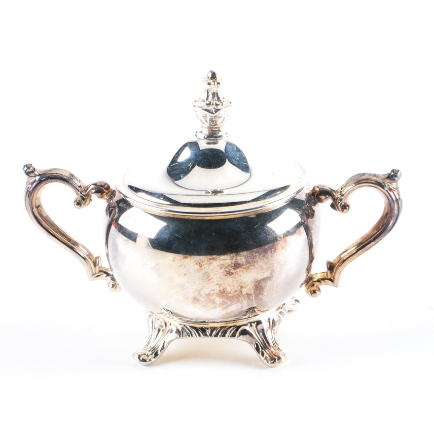 Silver Plate Lidded Sugar Bowl