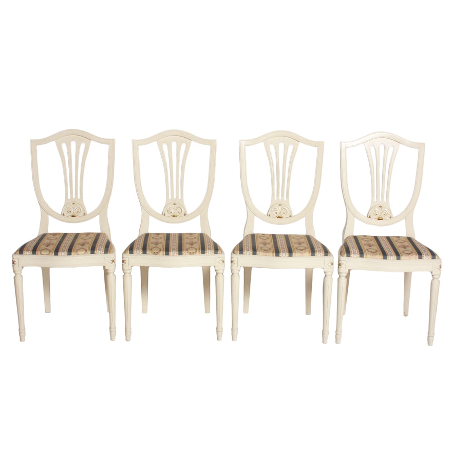Four Swedish Gustavian Style Side Chairs